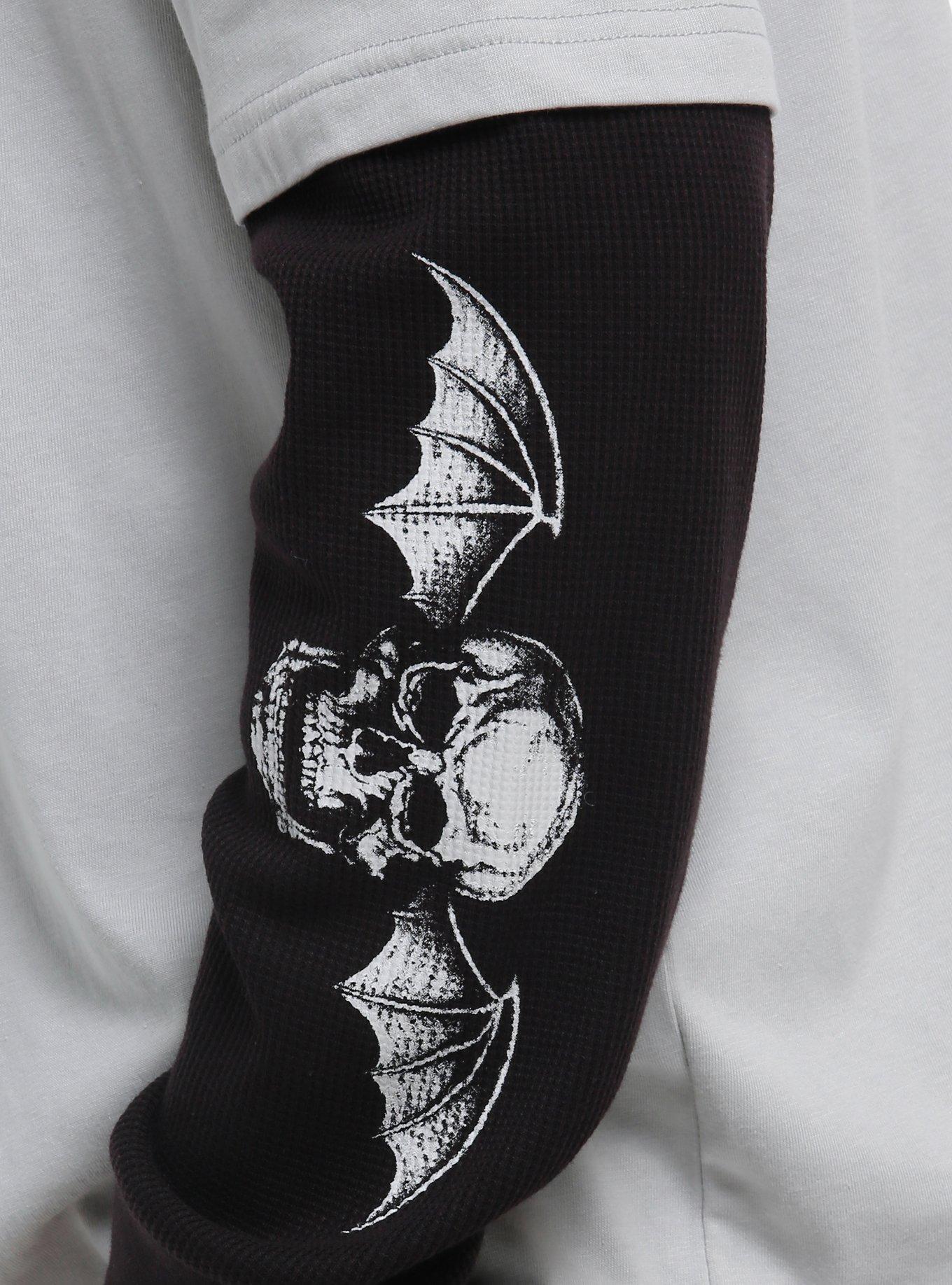 Avenged Sevenfold Deathbat Twofer Long-Sleeve T-Shirt, GREY, alternate