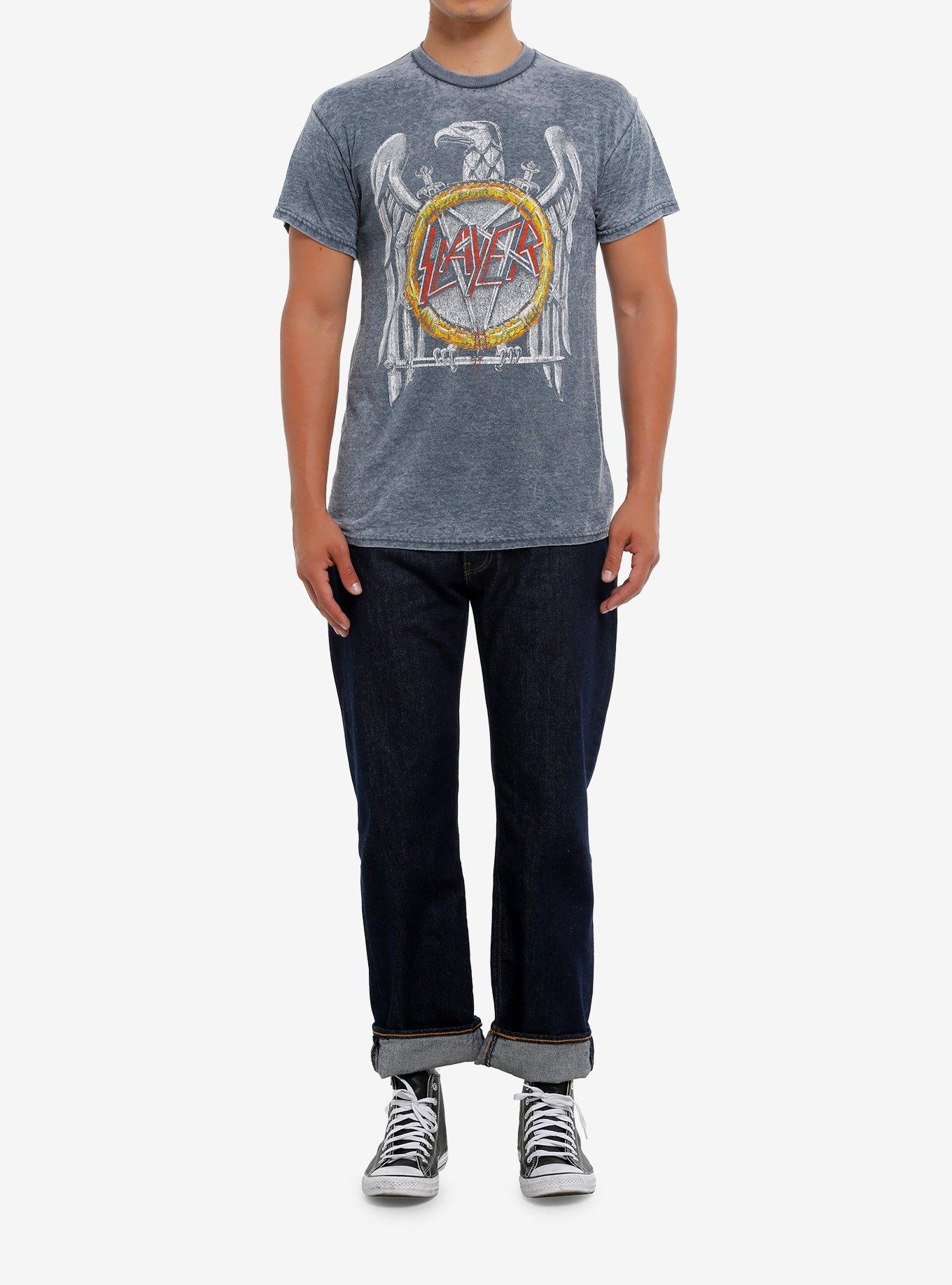 Slayer Eagle Logo Burnout T-Shirt, , hi-res