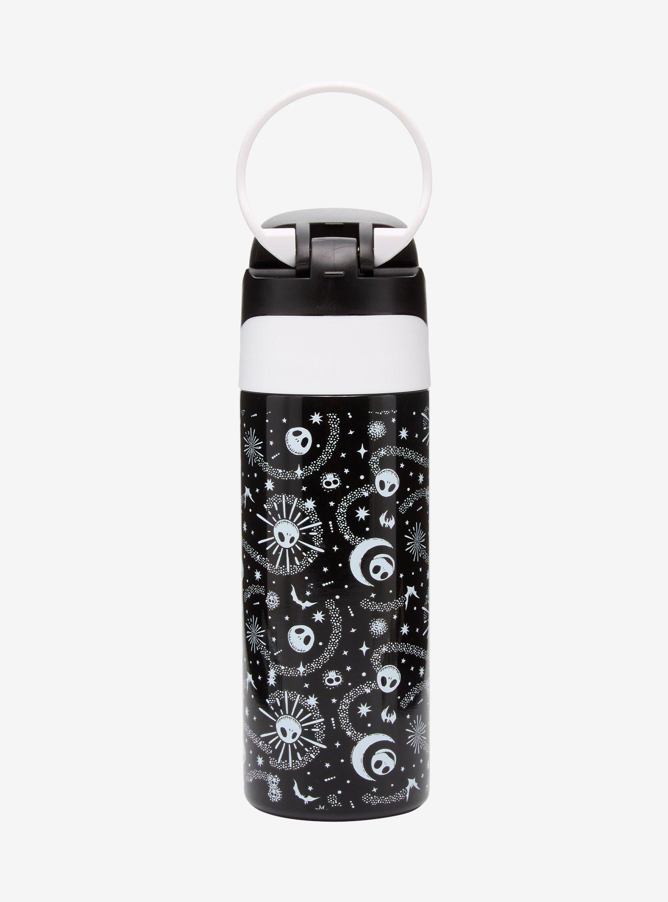 The Nightmare Before Christmas Jack & Sally Allover Print Flip-Top Stainless Steel Water Bottle, , alternate