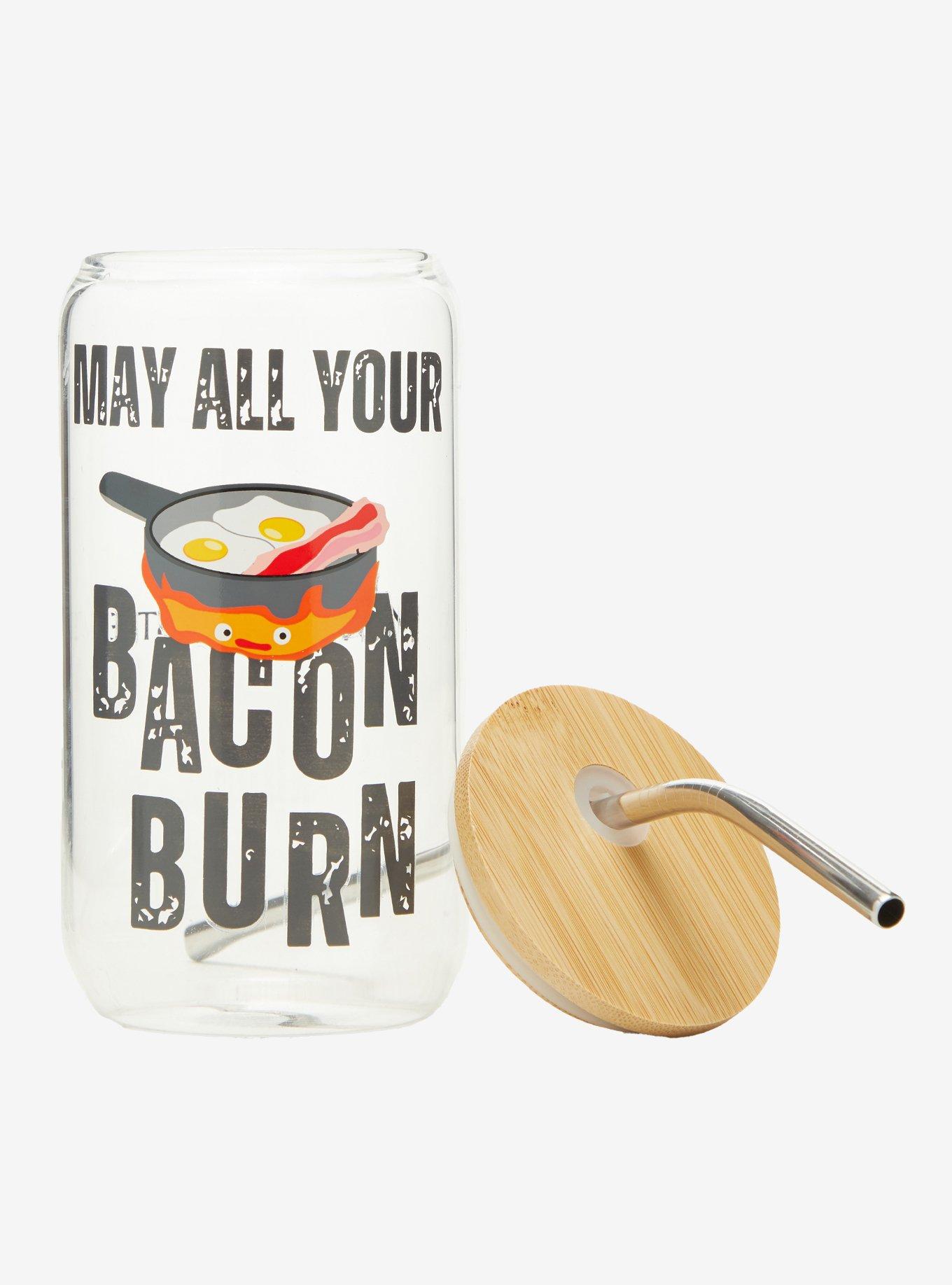 Studio Ghibli&reg; Howl's Moving Castle Calcifer Burn Bacon Glass Cup, , alternate