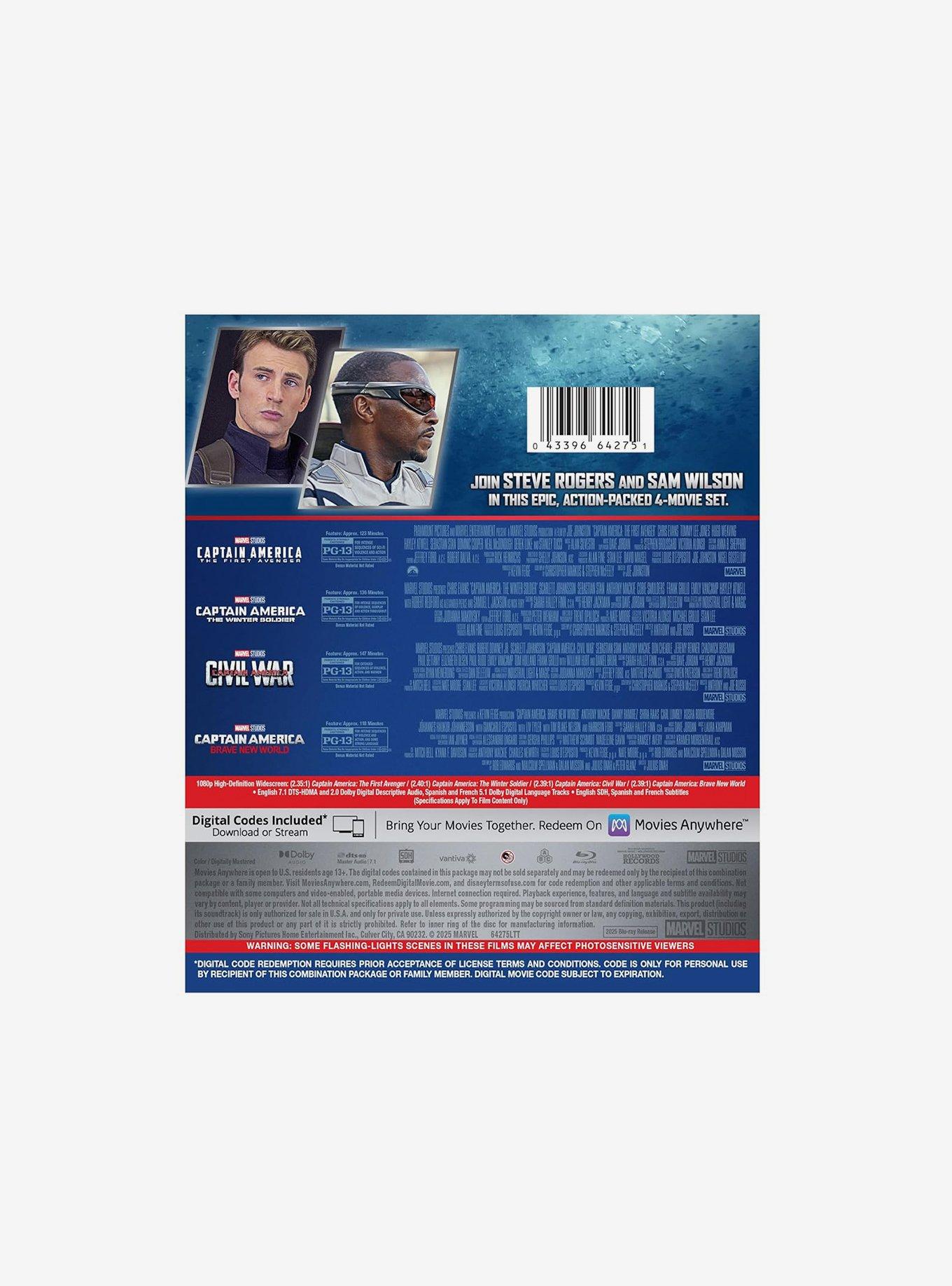 Marvel Captain America 4-Movie Multi-Feature Blu-Ray, , hi-res