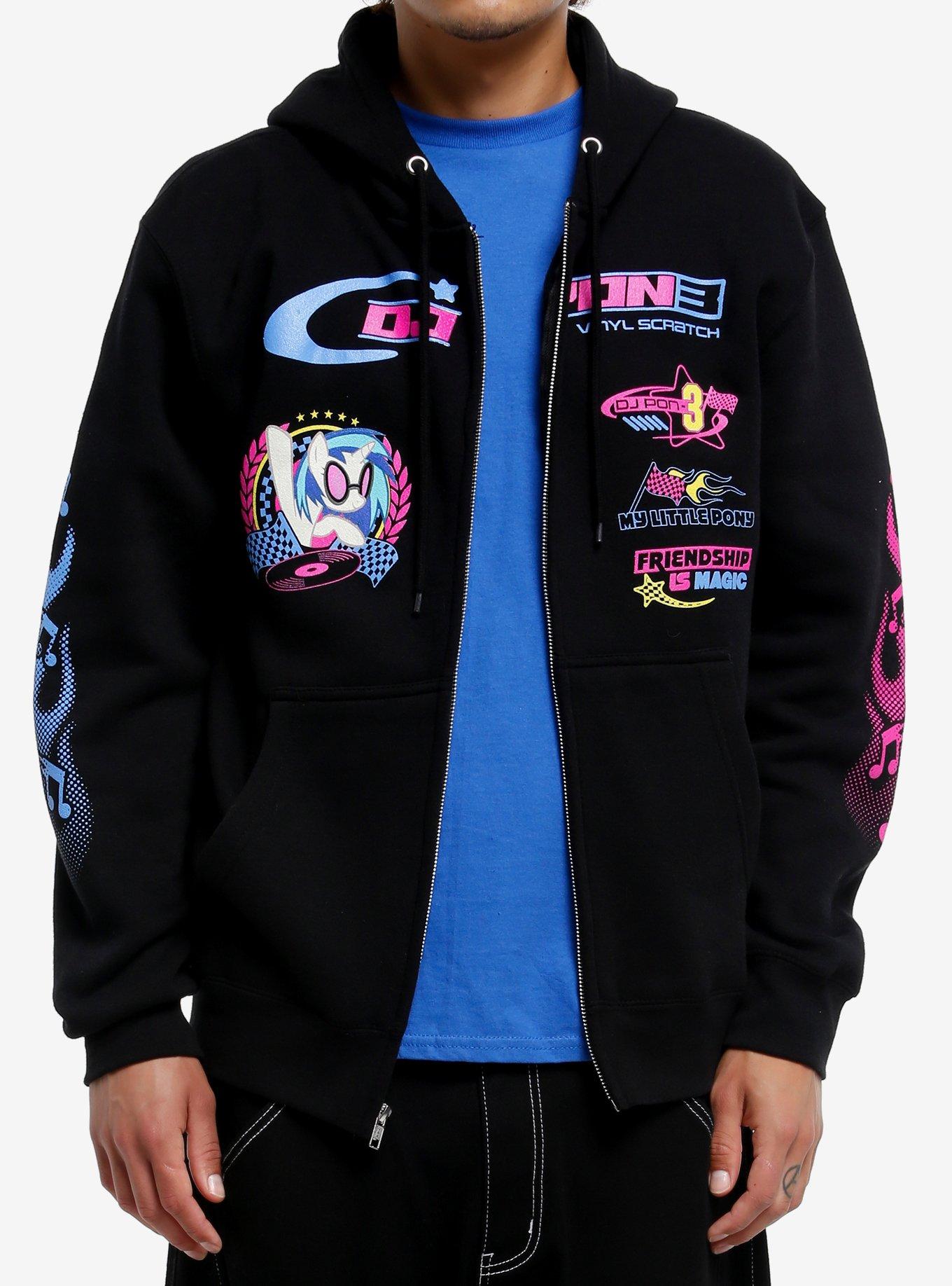 My Little Pony DJ Pon-3 Vinyl Scratch Racing Hoodie, BLACK, alternate