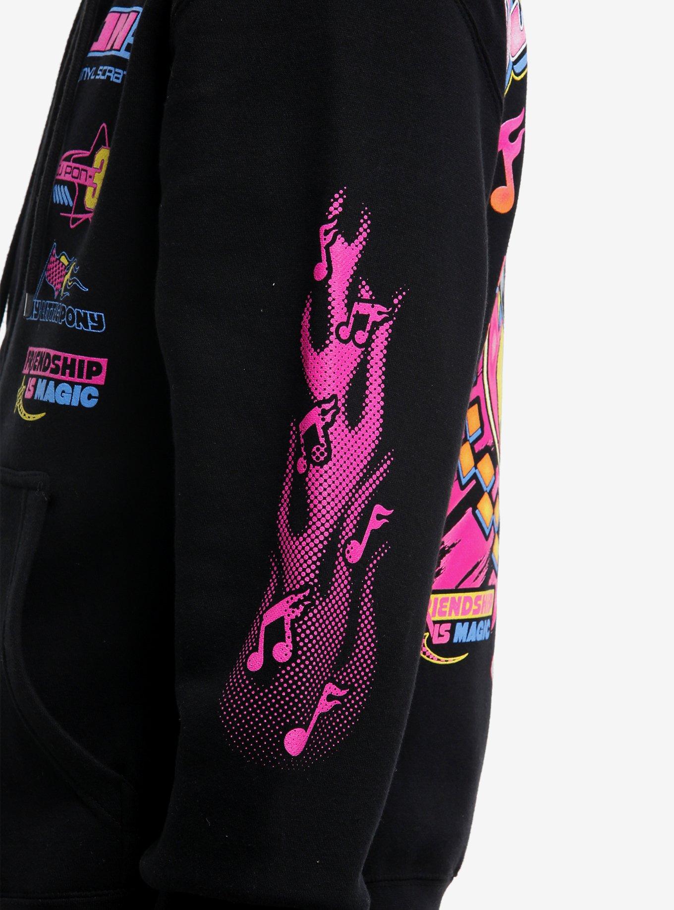 My Little Pony DJ Pon-3 Vinyl Scratch Racing Hoodie, BLACK, alternate