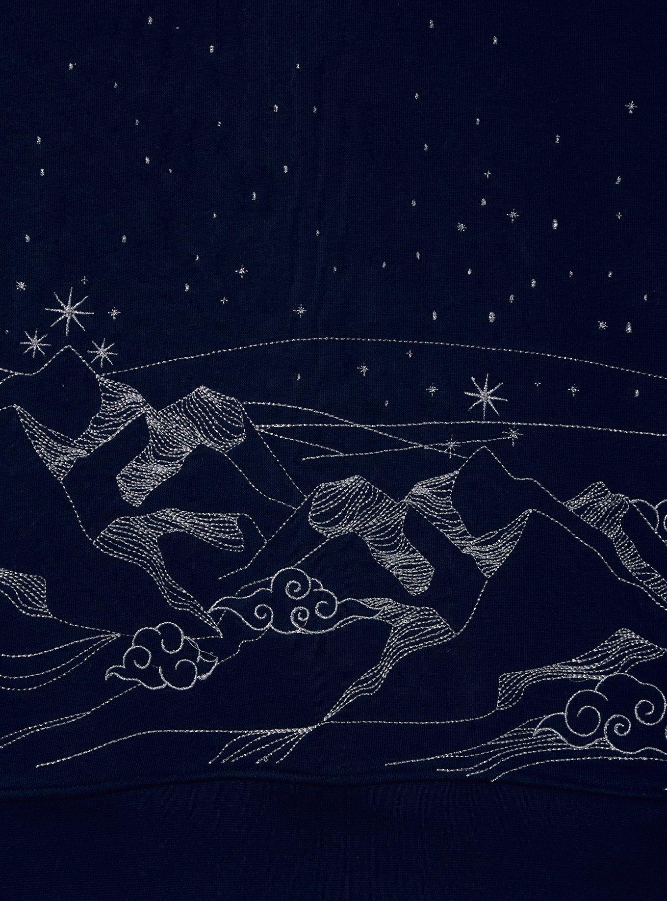 A Court of Thorns and Roses Velaris Embroidered Crewneck &mdash; BoxLunch Exclusive, DARK BLUE, alternate