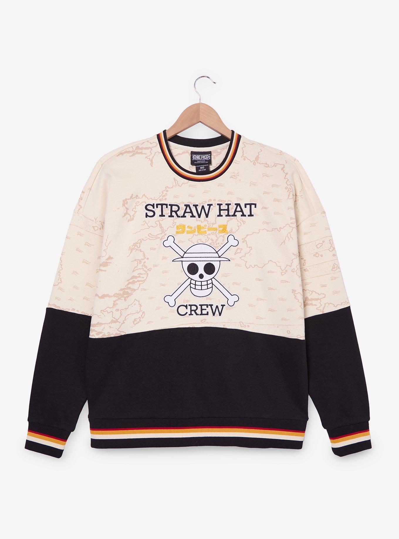 One Piece Straw Hat Crew Panel Crewneck &mdash; BoxLunch Exclusive, , hi-res