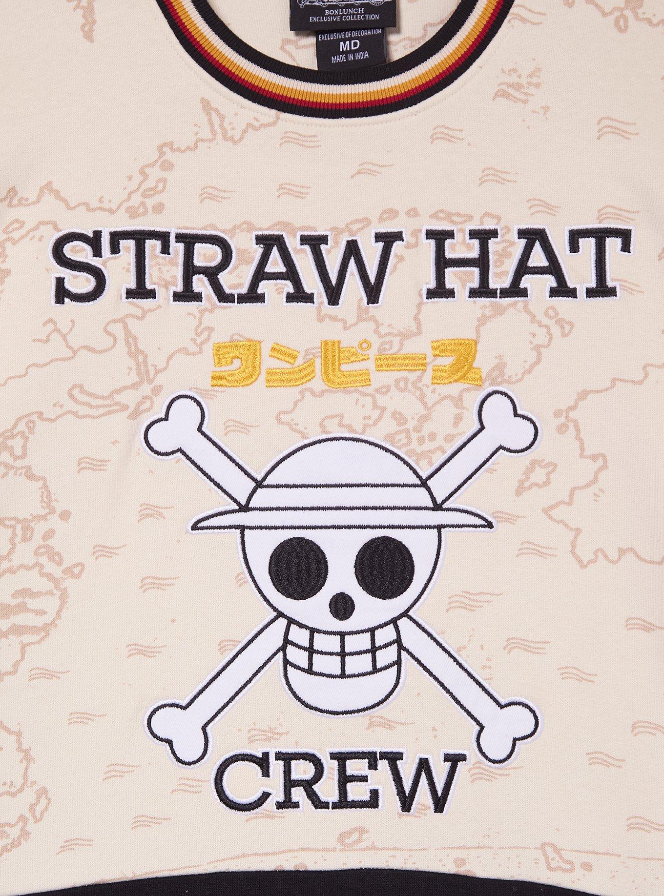 One Piece Straw Hat Crew Panel Crewneck &mdash; BoxLunch Exclusive, MULTI, alternate
