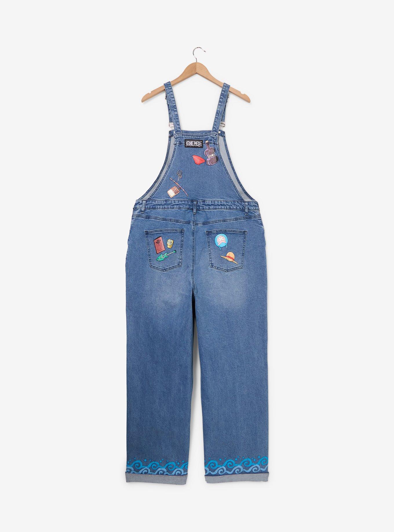 One Piece Straw Hat Crew Jolly Roger Women's Plus Size Overalls - BoxLunch Exclusive, , hi-res
