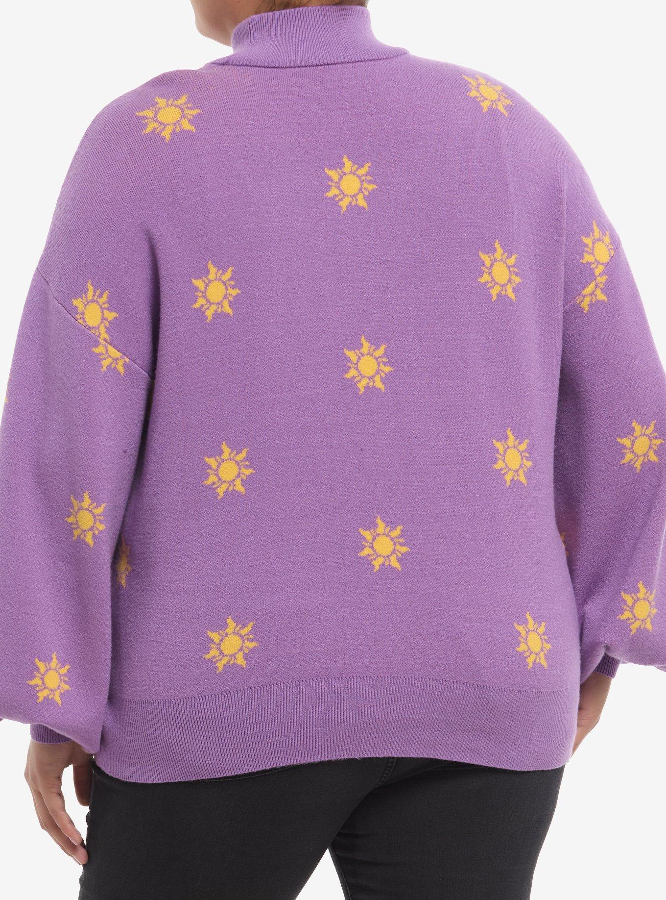 Her Universe Disney Tangled Suns Knit Sweater Plus Size Her Universe Exclusive, PURPLE, alternate