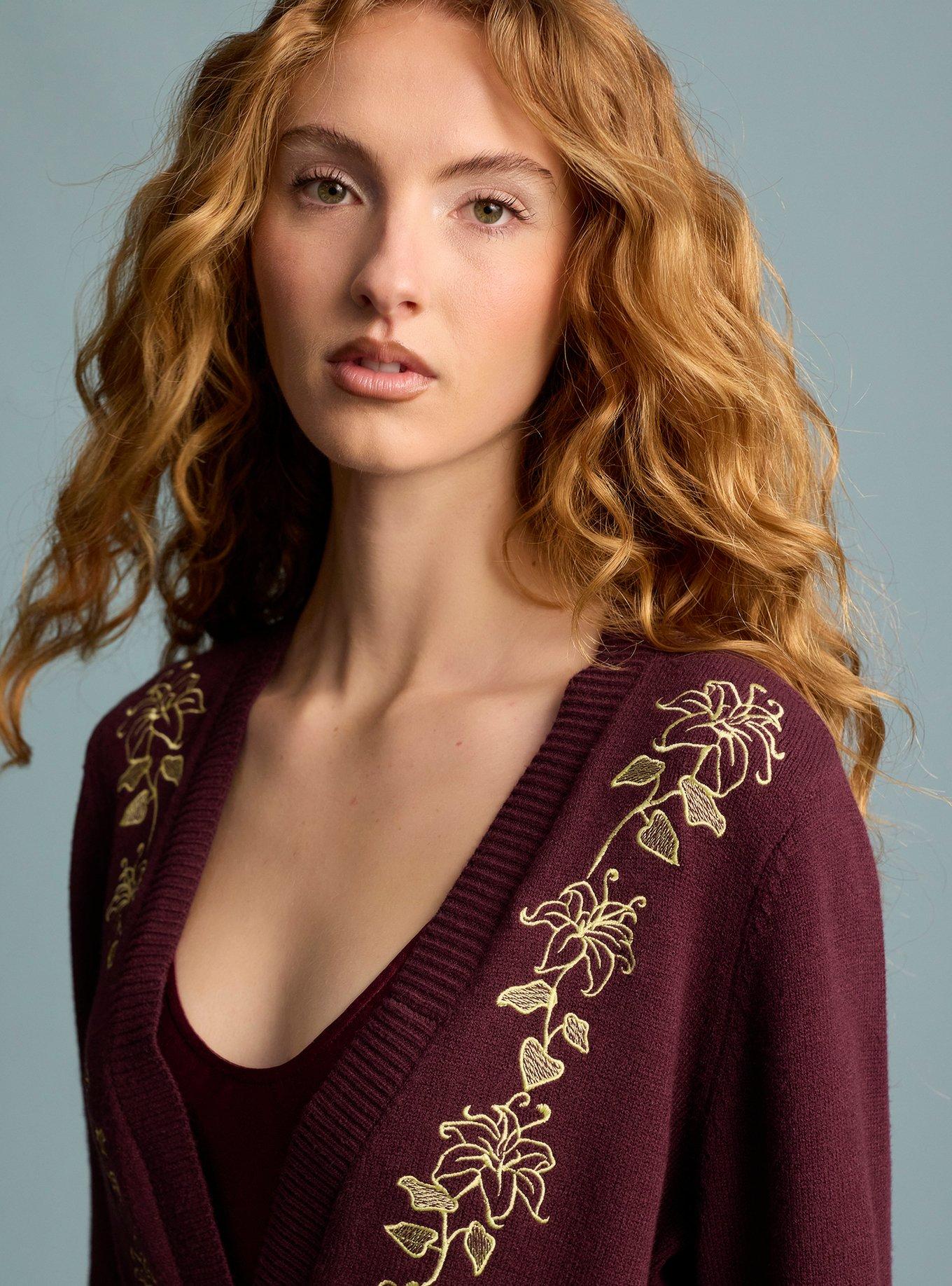 Her Universe Disney Tangled Mother Gothel Belt Cardigan Her Universe Exclusive, BURGUNDY, alternate