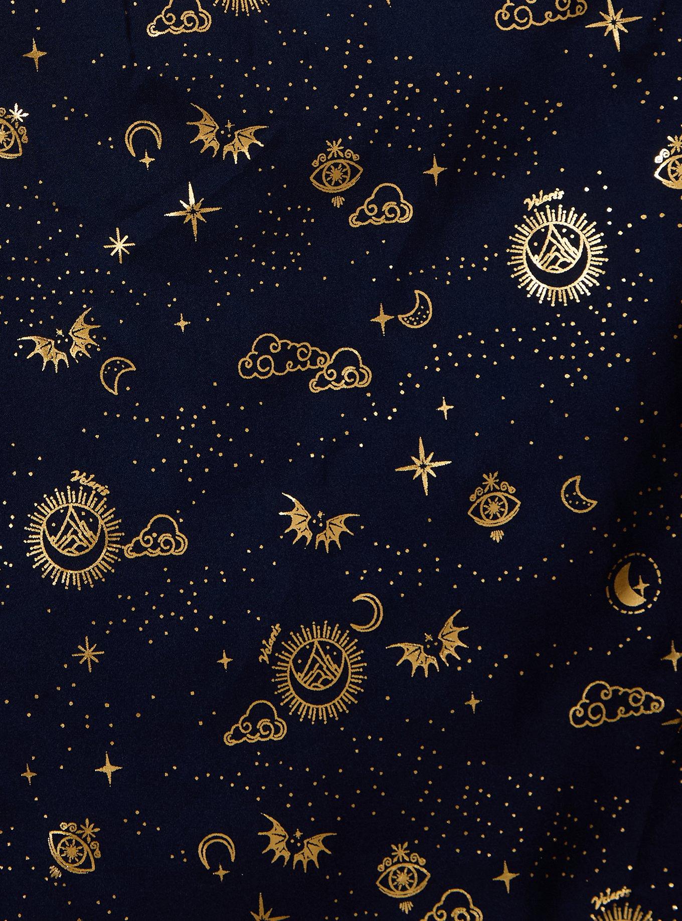 A Court of Thorns and Roses Icons Long Sleeve Dress &mdash; BoxLunch Exclusive, DARK BLUE, alternate