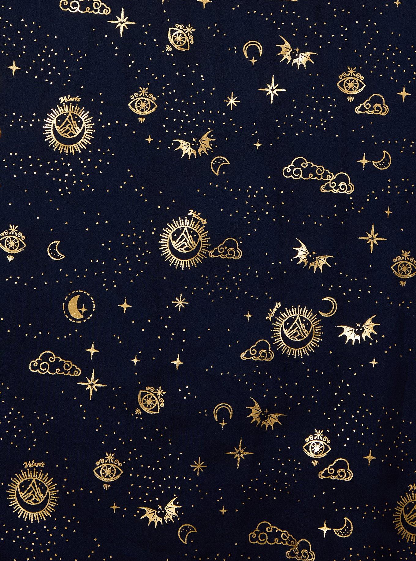 A Court of Thorns and Roses Icons Long Sleeve Plus Size Dress &mdash; BoxLunch Exclusive, DARK BLUE, alternate