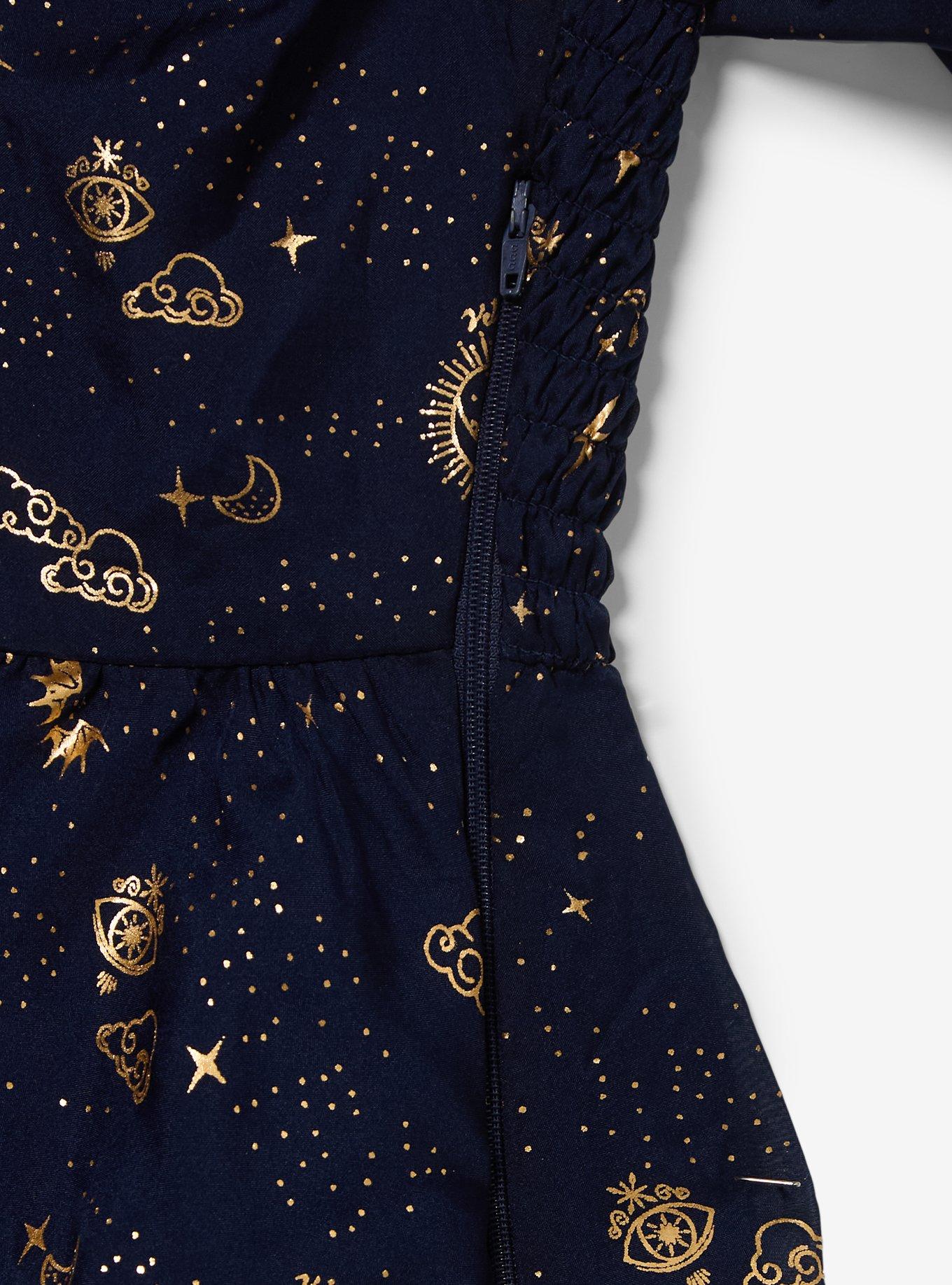 A Court of Thorns and Roses Icons Long Sleeve Plus Size Dress &mdash; BoxLunch Exclusive, DARK BLUE, alternate