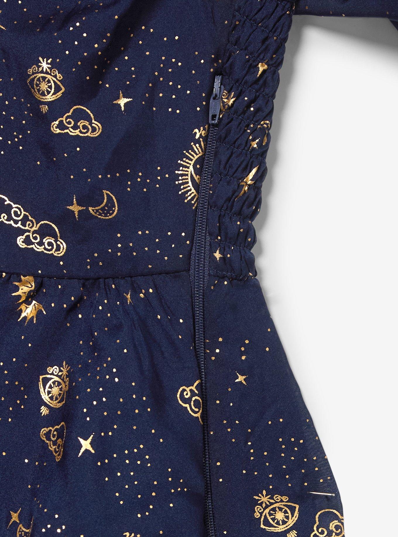 A Court of Thorns and Roses Icons Long Sleeve Plus Size Dress &mdash; BoxLunch Exclusive, DARK BLUE, alternate