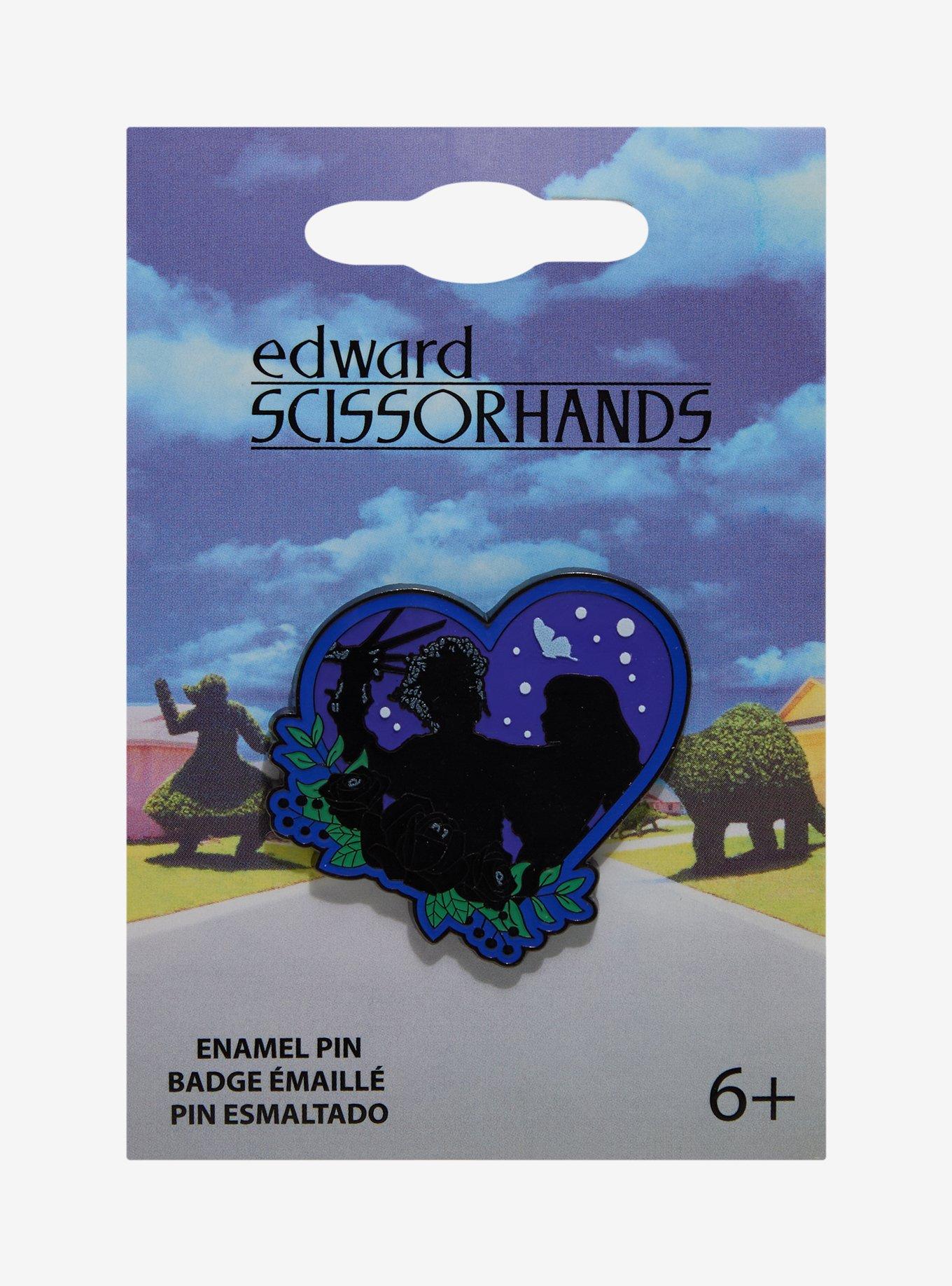 Edward Scissorhands Kim & Edward Heart Enamel Pin — BoxLunch Exclusive, , hi-res