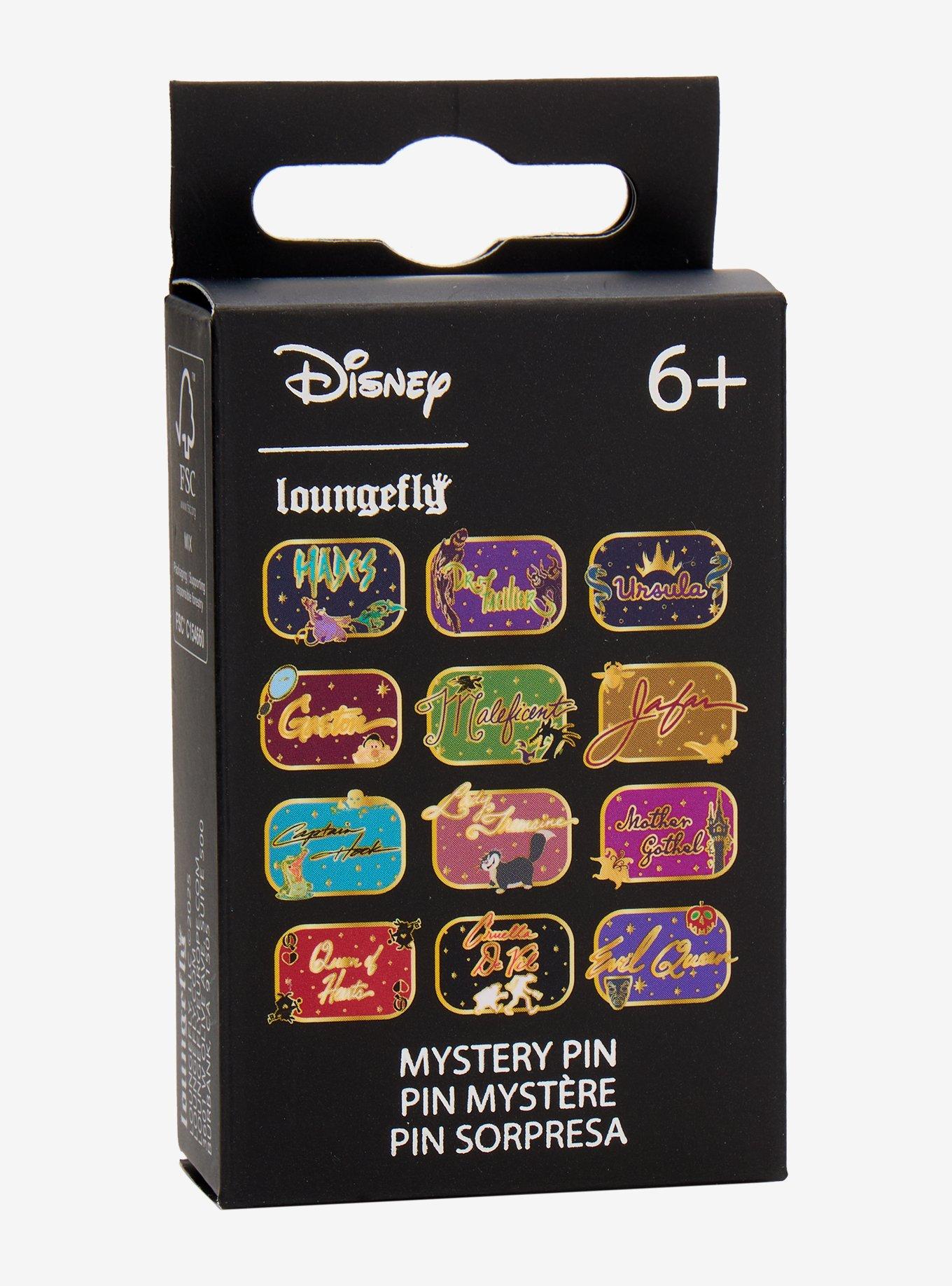 Loungefly Disney Villain Signature Name Blind Box Enamel Pin — BoxLunch Exclusive, , hi-res