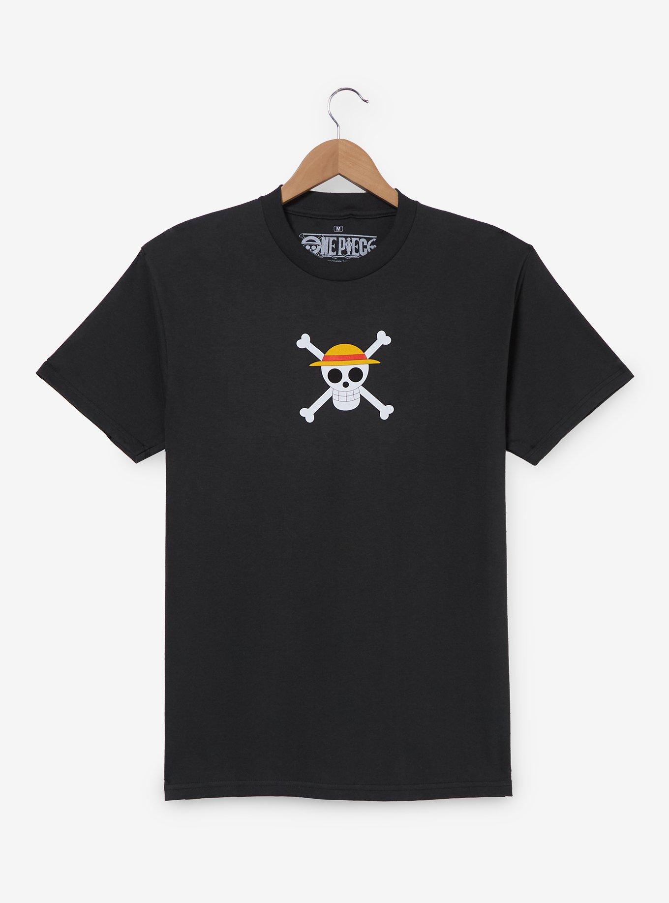 One Piece Jolly Roger Wanted Poster Graphic T-Shirt &mdash; BoxLunch Exclusive, BLACK, alternate