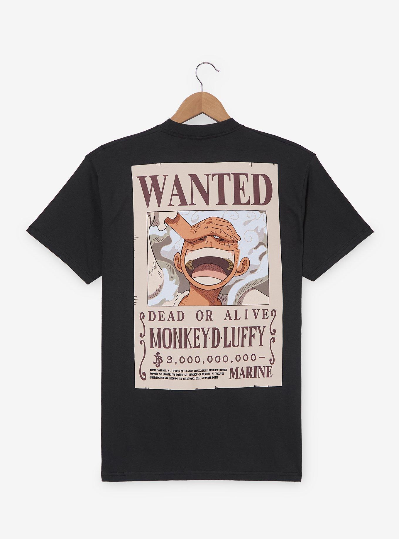 One Piece Jolly Roger Wanted Poster Graphic T-Shirt &mdash; BoxLunch Exclusive, BLACK, alternate
