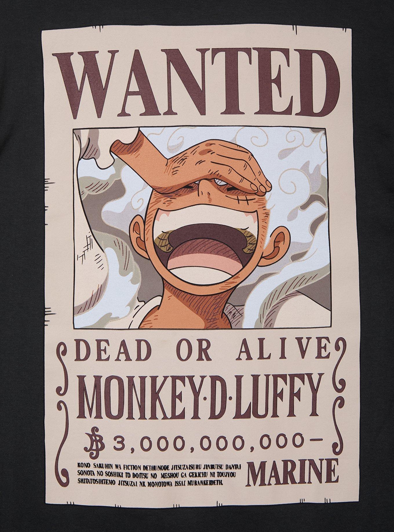 One Piece Jolly Roger Wanted Poster Graphic T-Shirt &mdash; BoxLunch Exclusive, BLACK, alternate