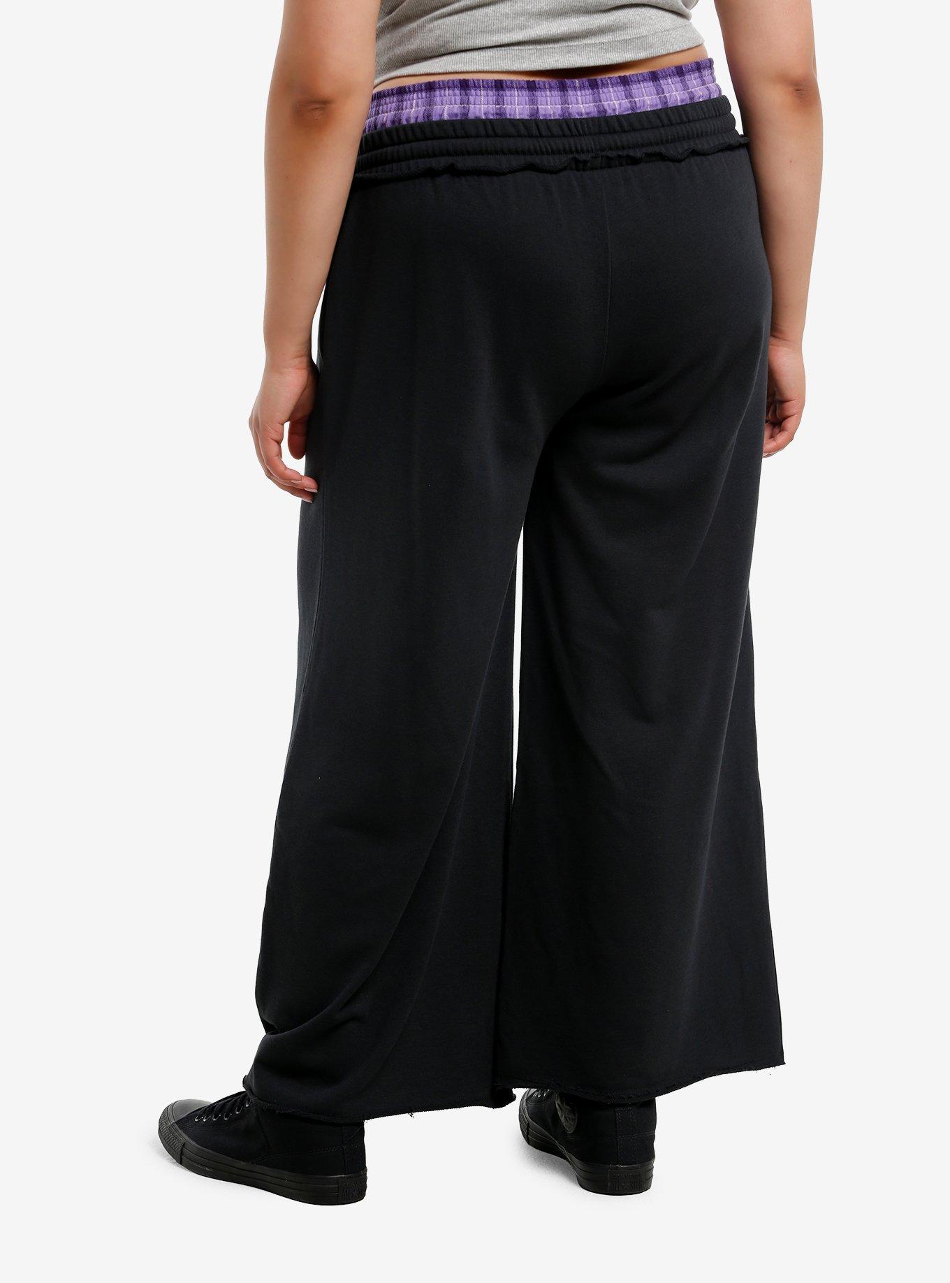 Kuromi Purple Butterfly Faux Boxers Girls Lounge Pants Plus Size, , hi-res