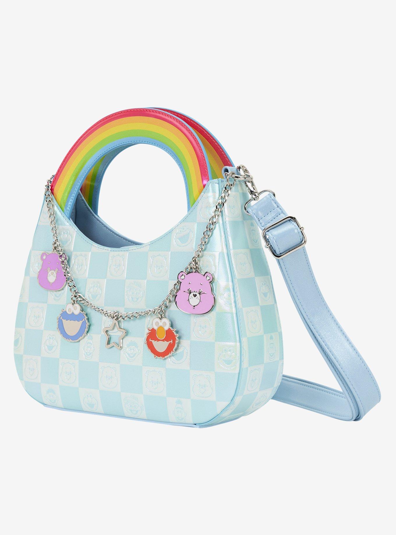 Loungefly Care Bears x Sesame Street Checkered Crossbody Bag with Charms, , hi-res