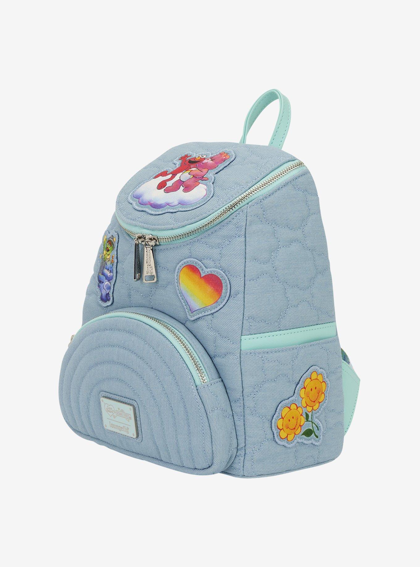 Loungefly Care Bears x Sesame Street Denim Quilted Mini Backpack with Coin Purse, , hi-res