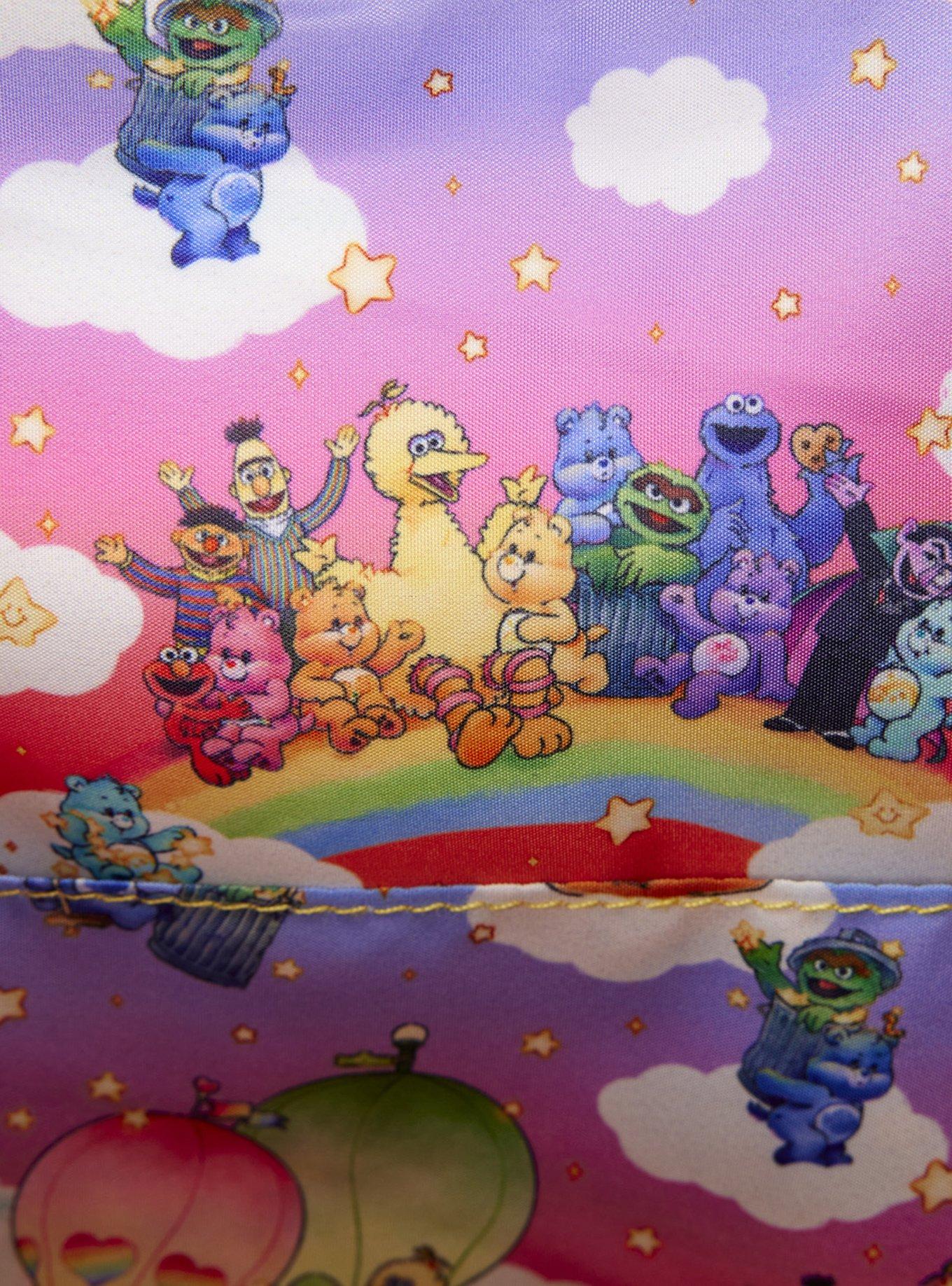 Loungefly Care Bears x Sesame Street Denim Quilted Mini Backpack with Coin Purse, , alternate