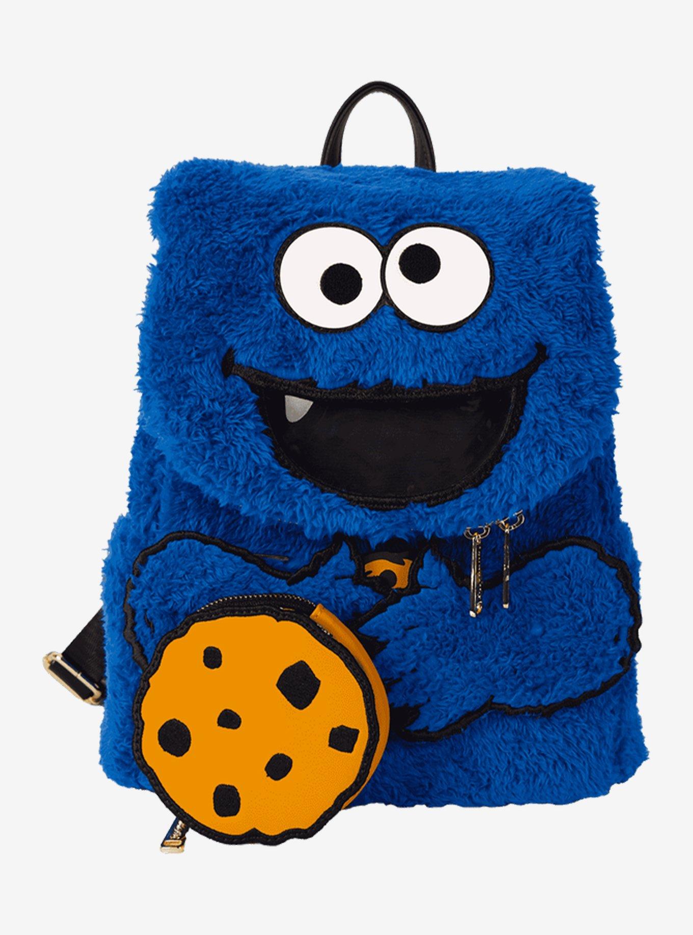 Loungefly Sesame Street Cookie Monster Plush Figural Mini Backpack with Coin Purse, , hi-res