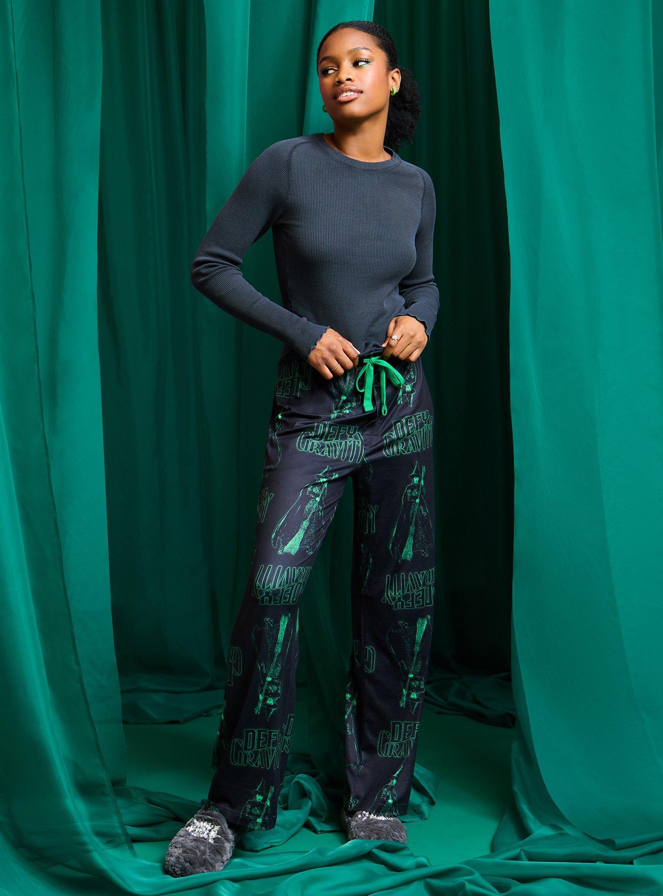 Wicked Elphaba Tonal Allover Print Sleep Pants - BoxLunch Exclusive, , hi-res