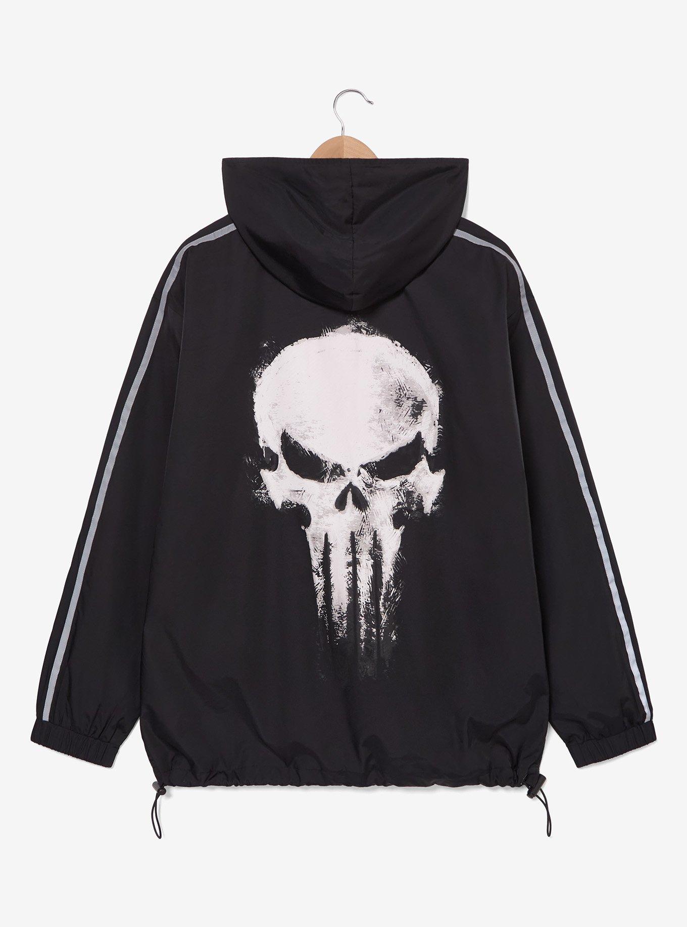Marvel Punisher Black Windbreaker — BoxLunch Exclusive, , hi-res