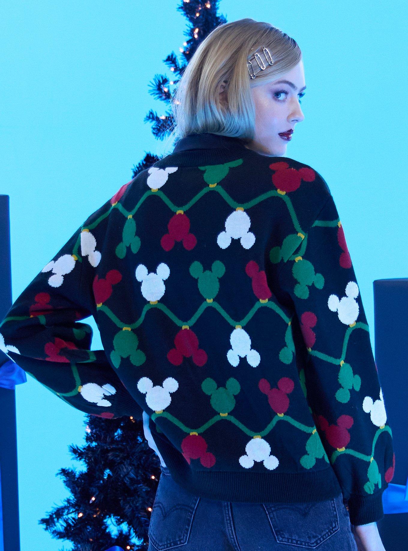 Her Universe Disney Holiday Mickey Mouse String Lights Knit Sweater, MULTI, alternate