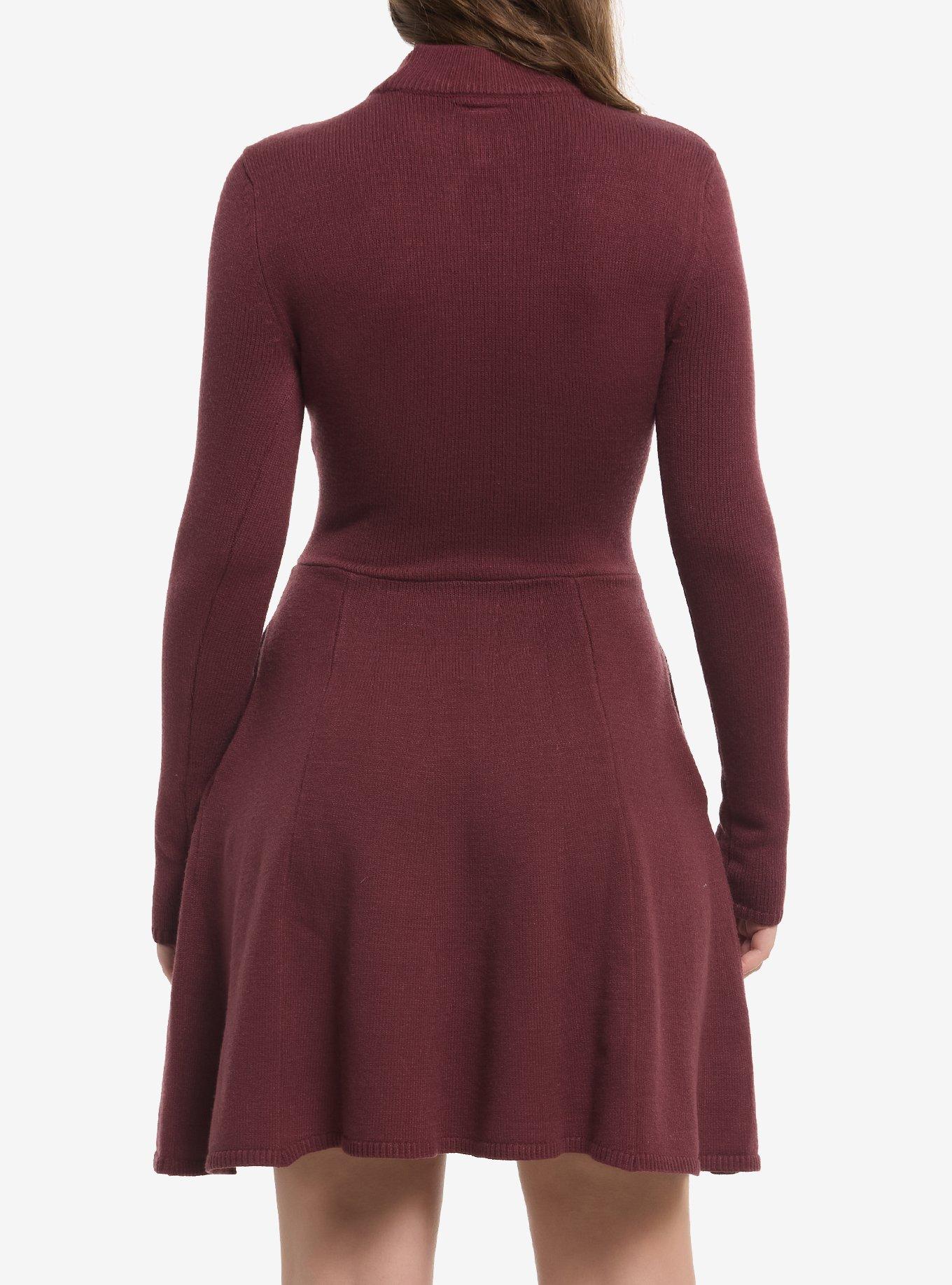 Her Universe Star Wars Ahsoka Tano Sweater Dress Her Universe Exclusive, BURGUNDY, alternate - view 3