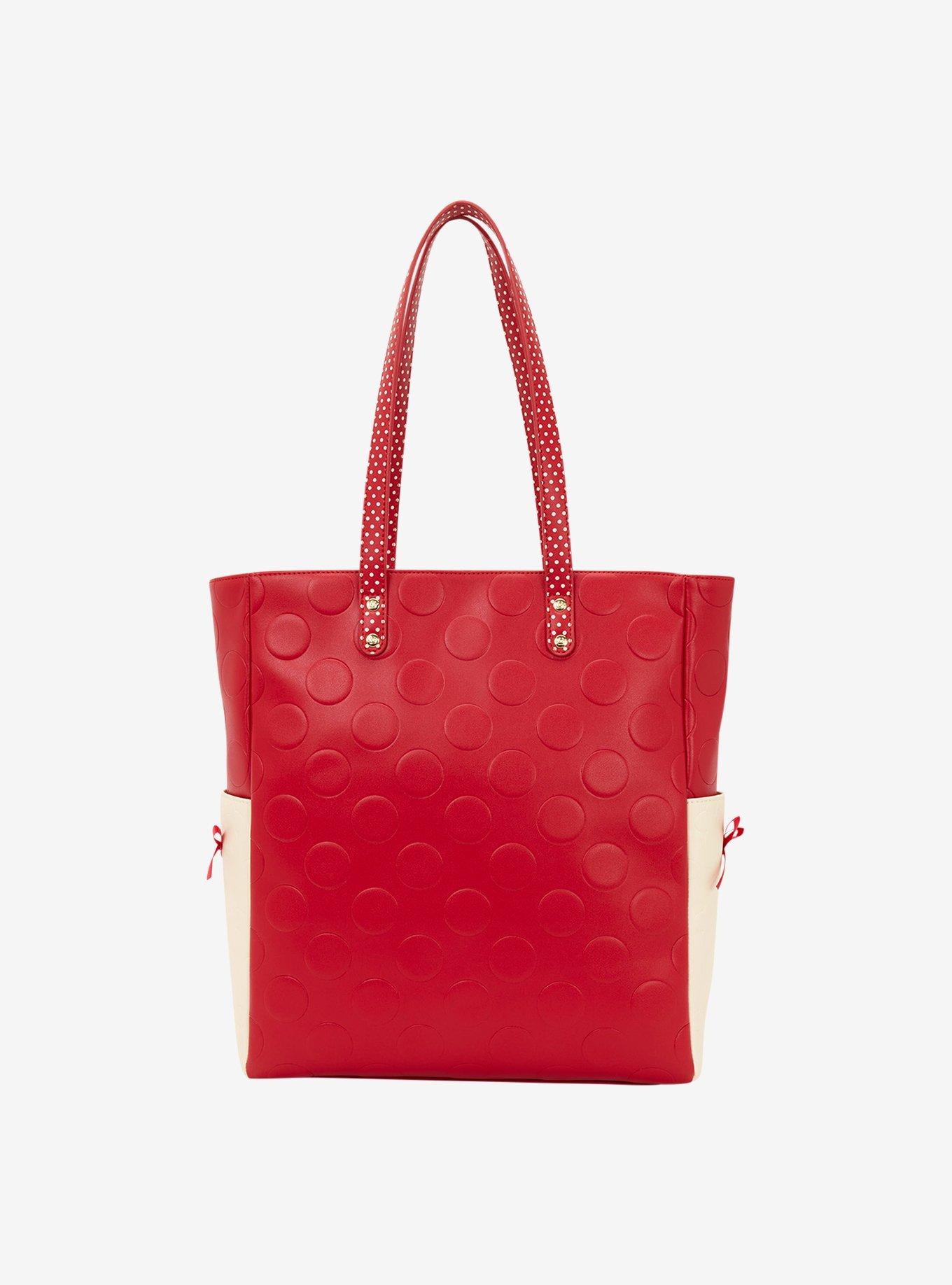 Loungefly Disney Minnie Mouse Polka Dot Ribbon Tote Bag, , alternate
