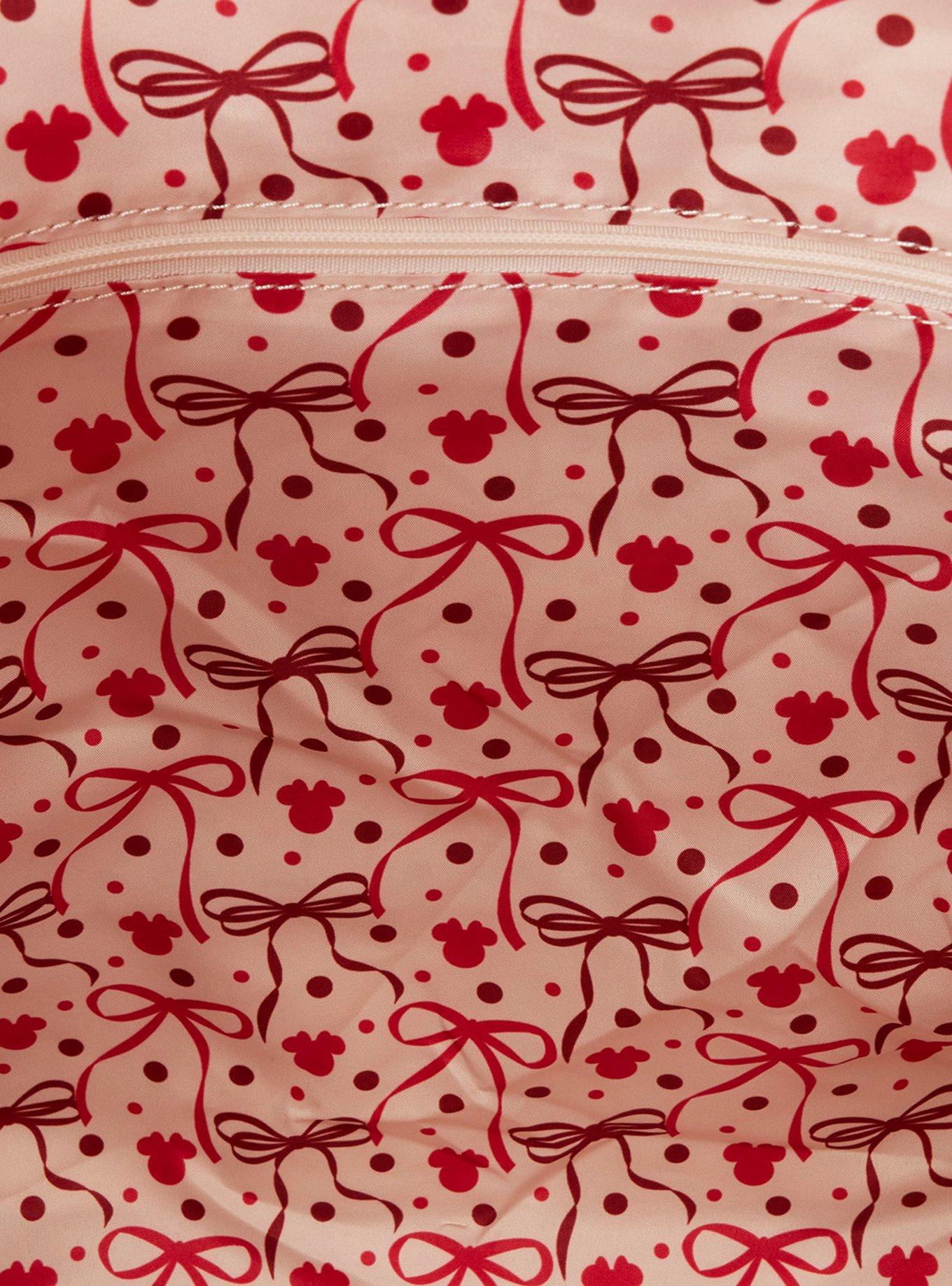 Loungefly Disney Minnie Mouse Polka Dot Ribbon Tote Bag, , alternate