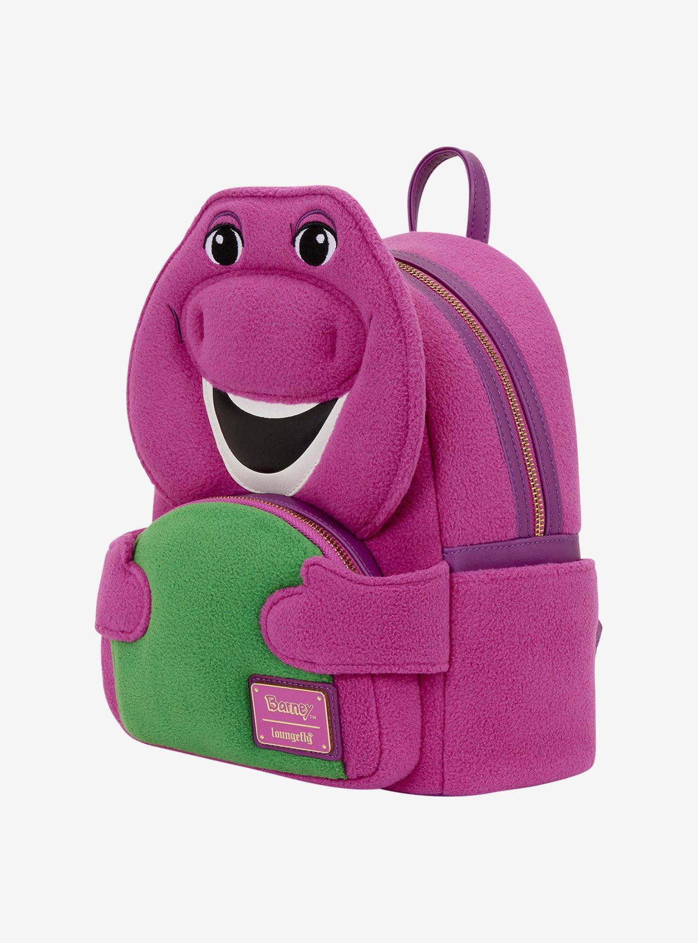 Loungefly Barney Figural Fleece Mini Backpack, , hi-res
