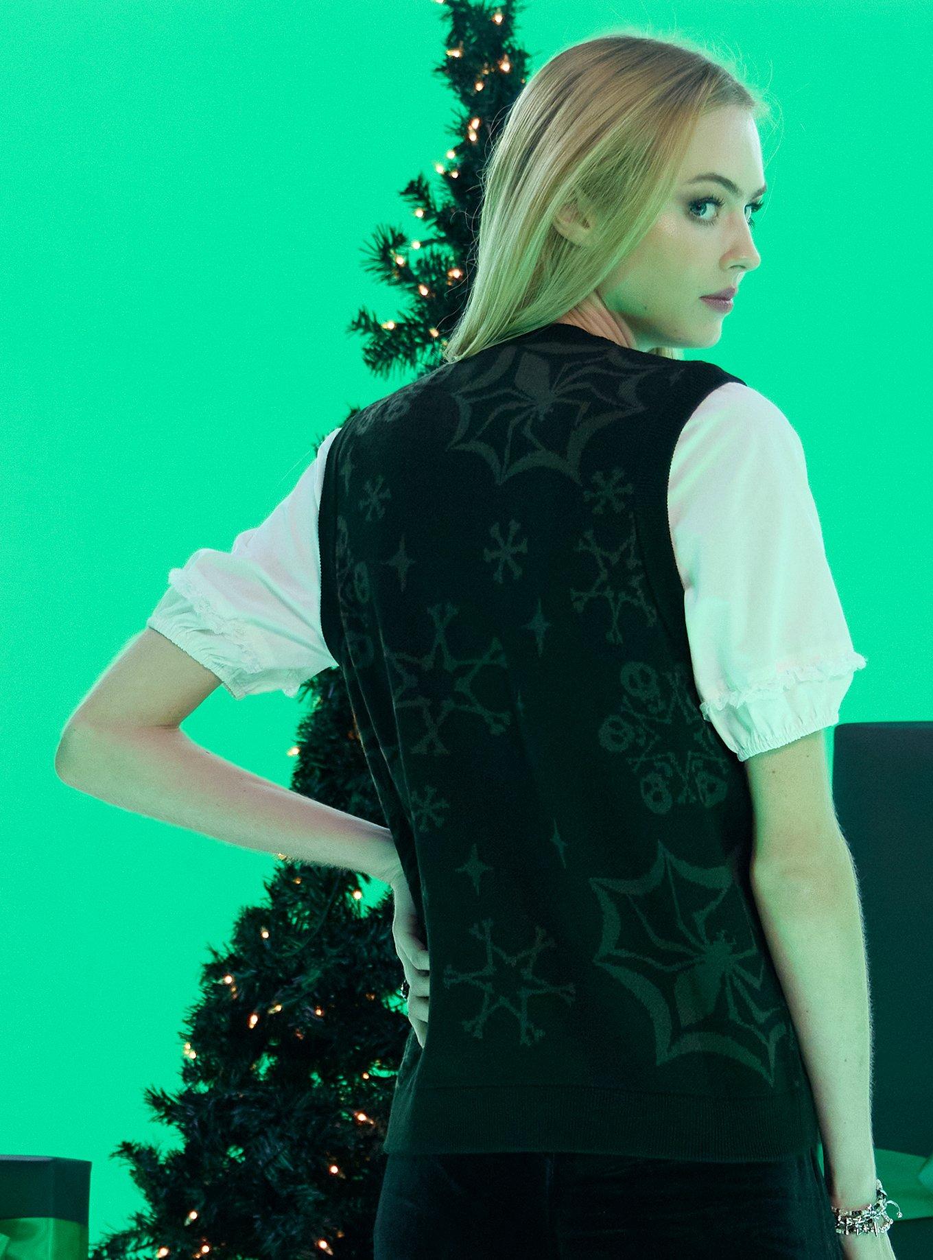 Her Universe The Nightmare Before Christmas Holiday Girls Sweater Vest, MULTI, alternate