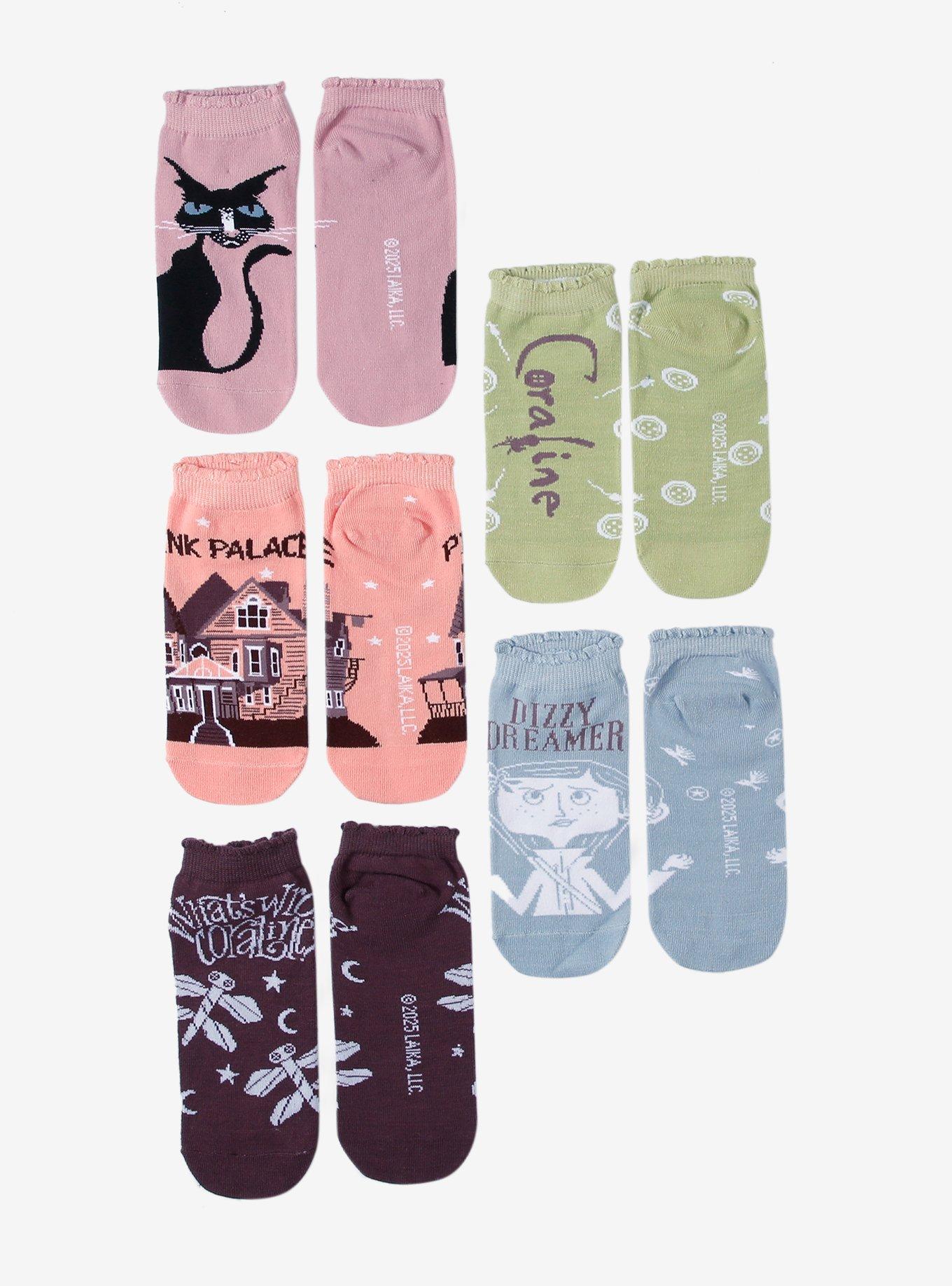 Coraline Icons Scalloped Sock Set — BoxLunch Exclusive, , hi-res
