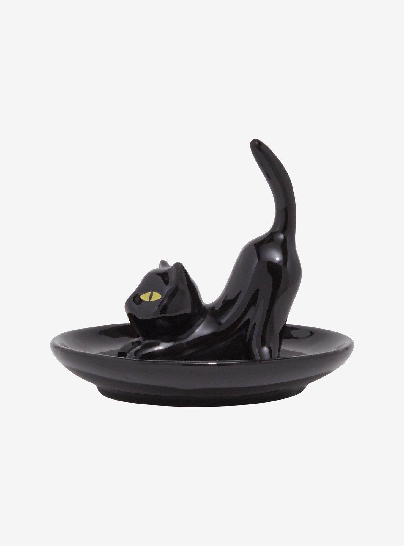 Black Cat Ceramic Trinket Tray Hot Topic Exclusive, , hi-res