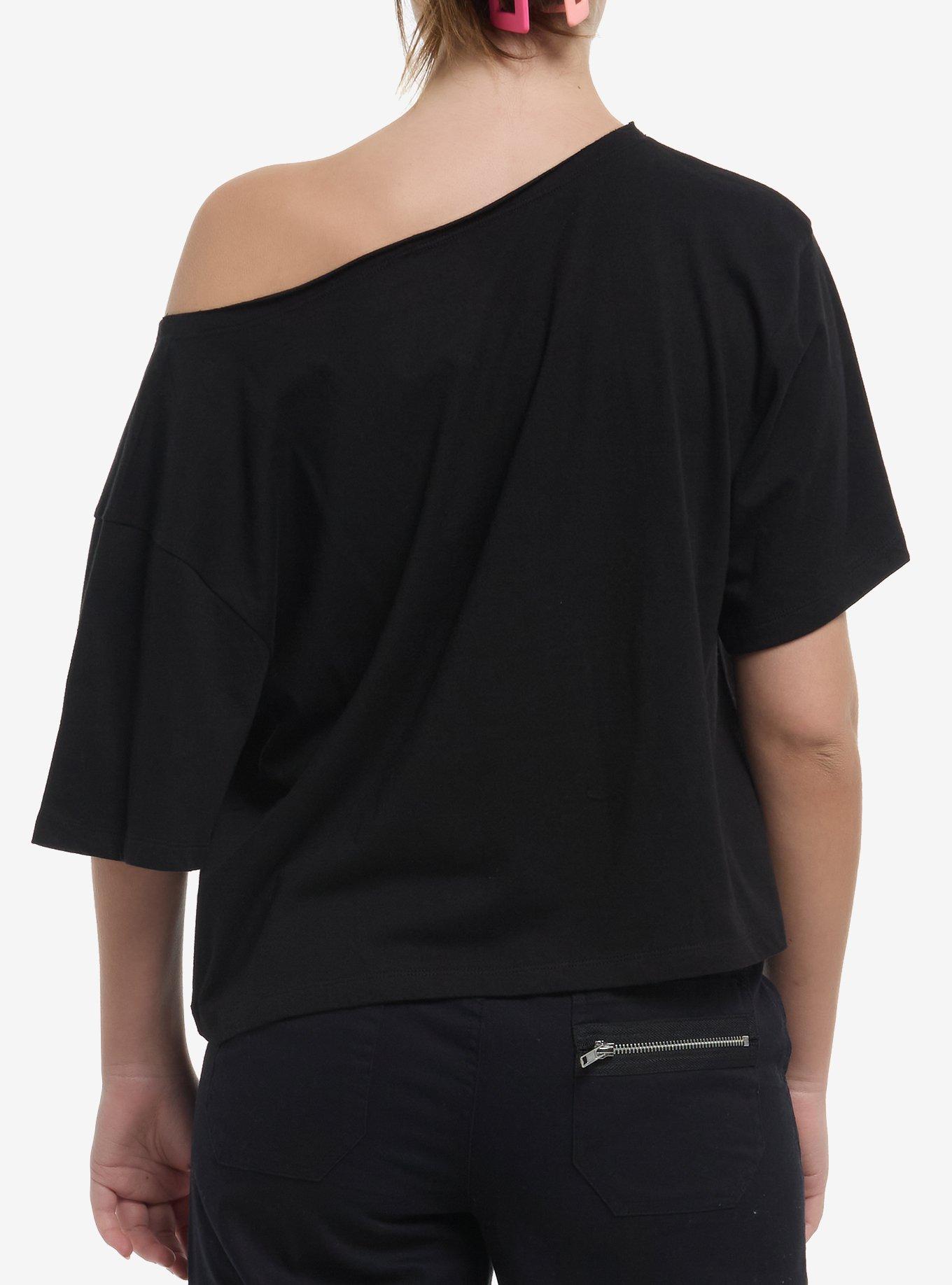 Musical Note Heart Off-Shoulder Girls Top, , hi-res