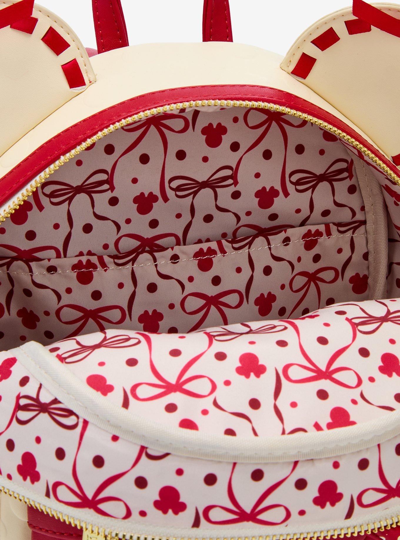 Loungefly Disney Minnie Mouse Red  Lace Polka Dot Mini Backpack, , alternate