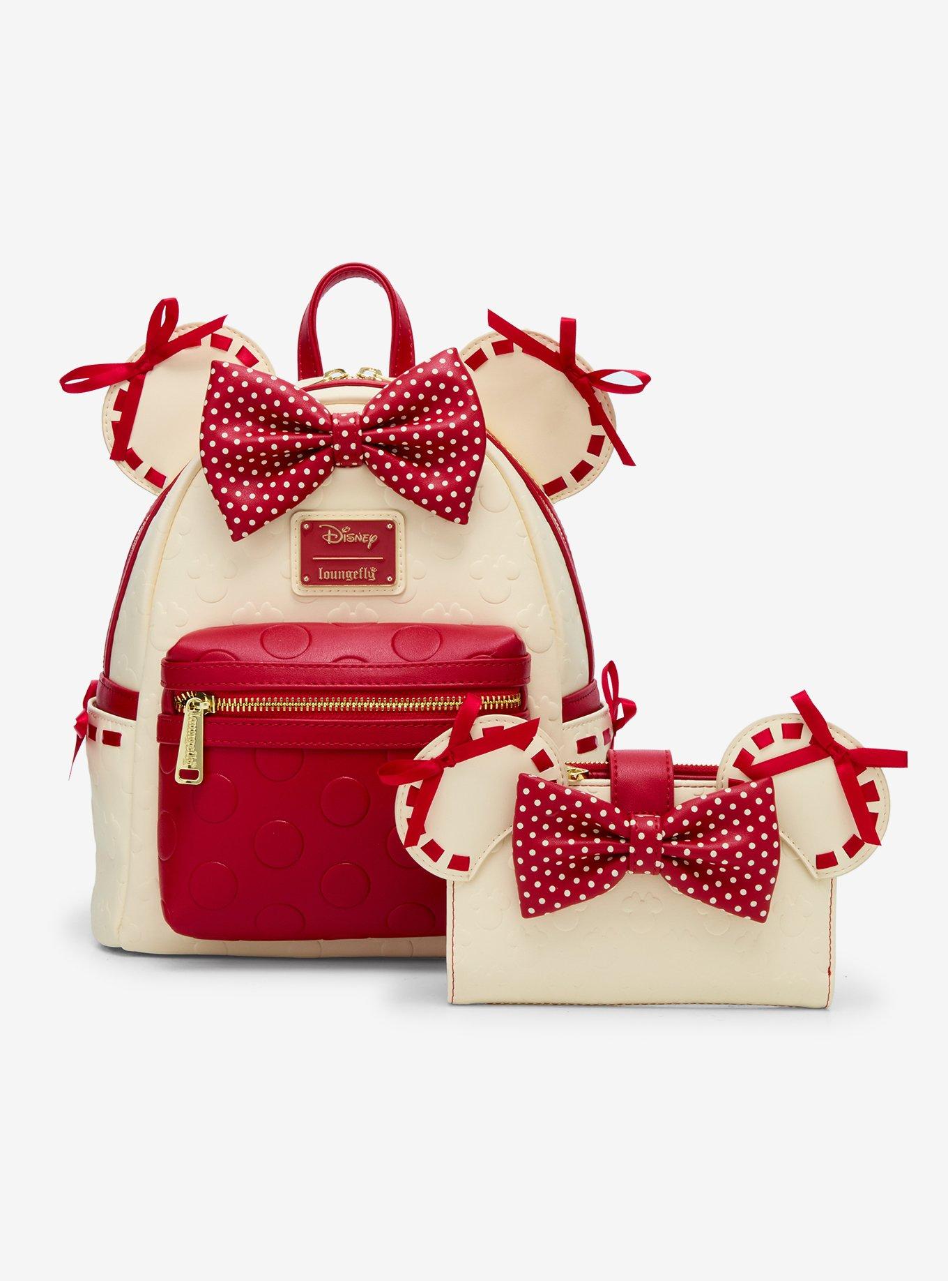 Loungefly Disney Minnie Mouse Red  Lace Polka Dot Mini Backpack, , alternate