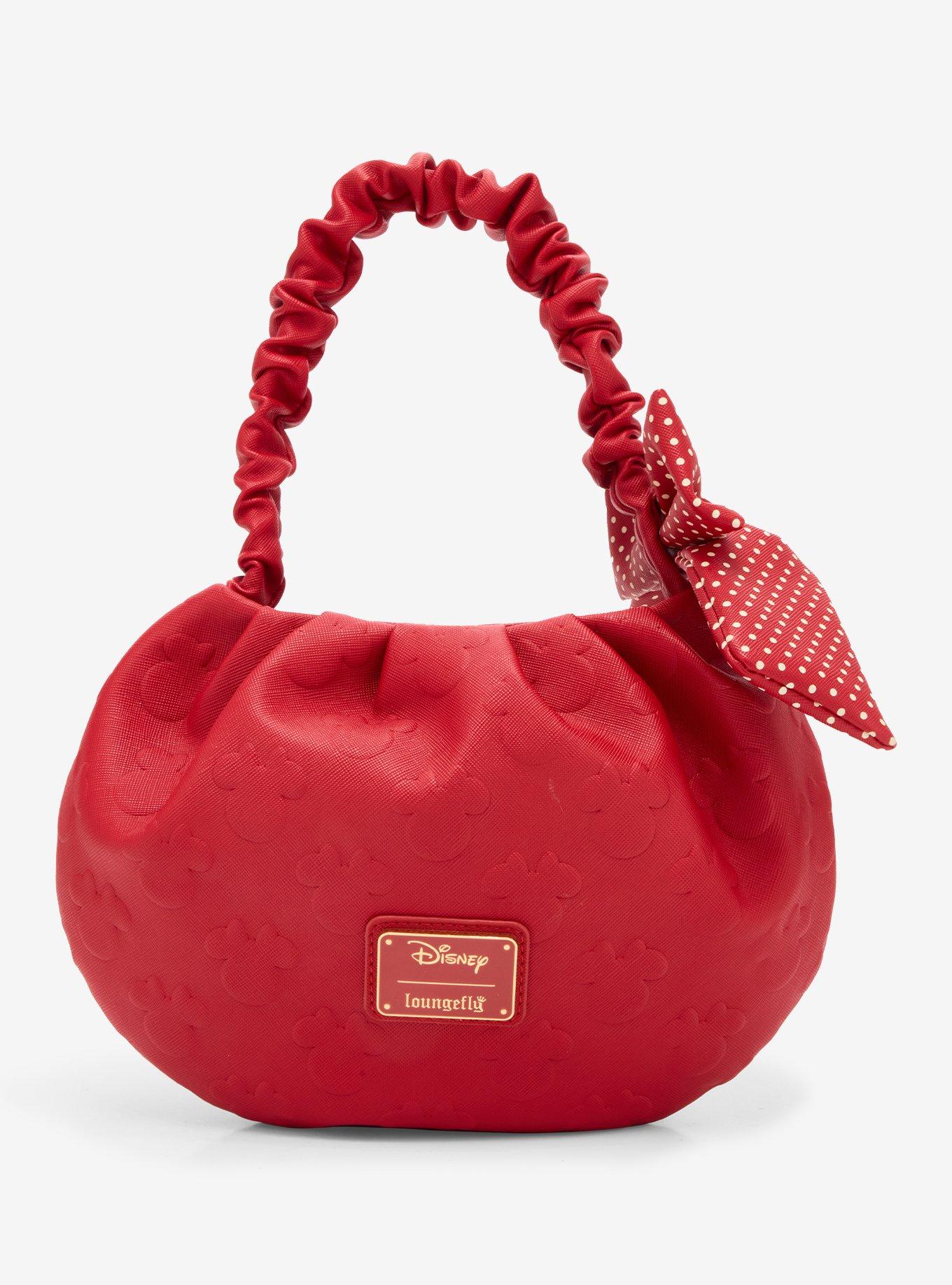 Loungefly Disney Minnie Mouse Red Polka Dot Bow Handbag, , alternate