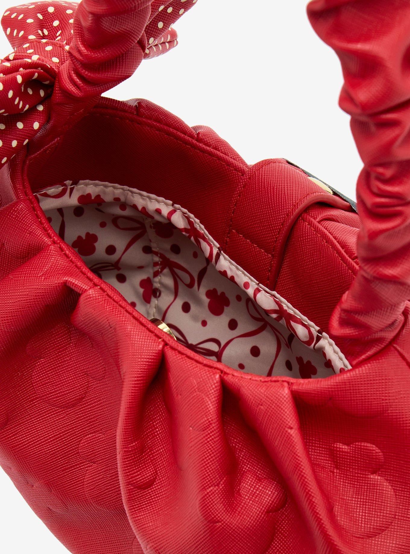 Loungefly Disney Minnie Mouse Red Polka Dot Bow Handbag, , alternate