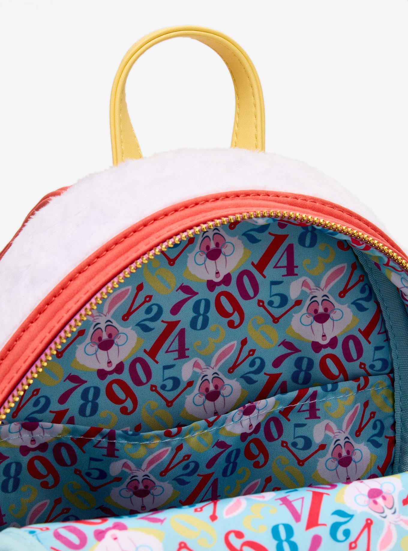 Loungefly Disney Alice In Wonderland White Rabbit Fuzzy Mini Backpack, , alternate