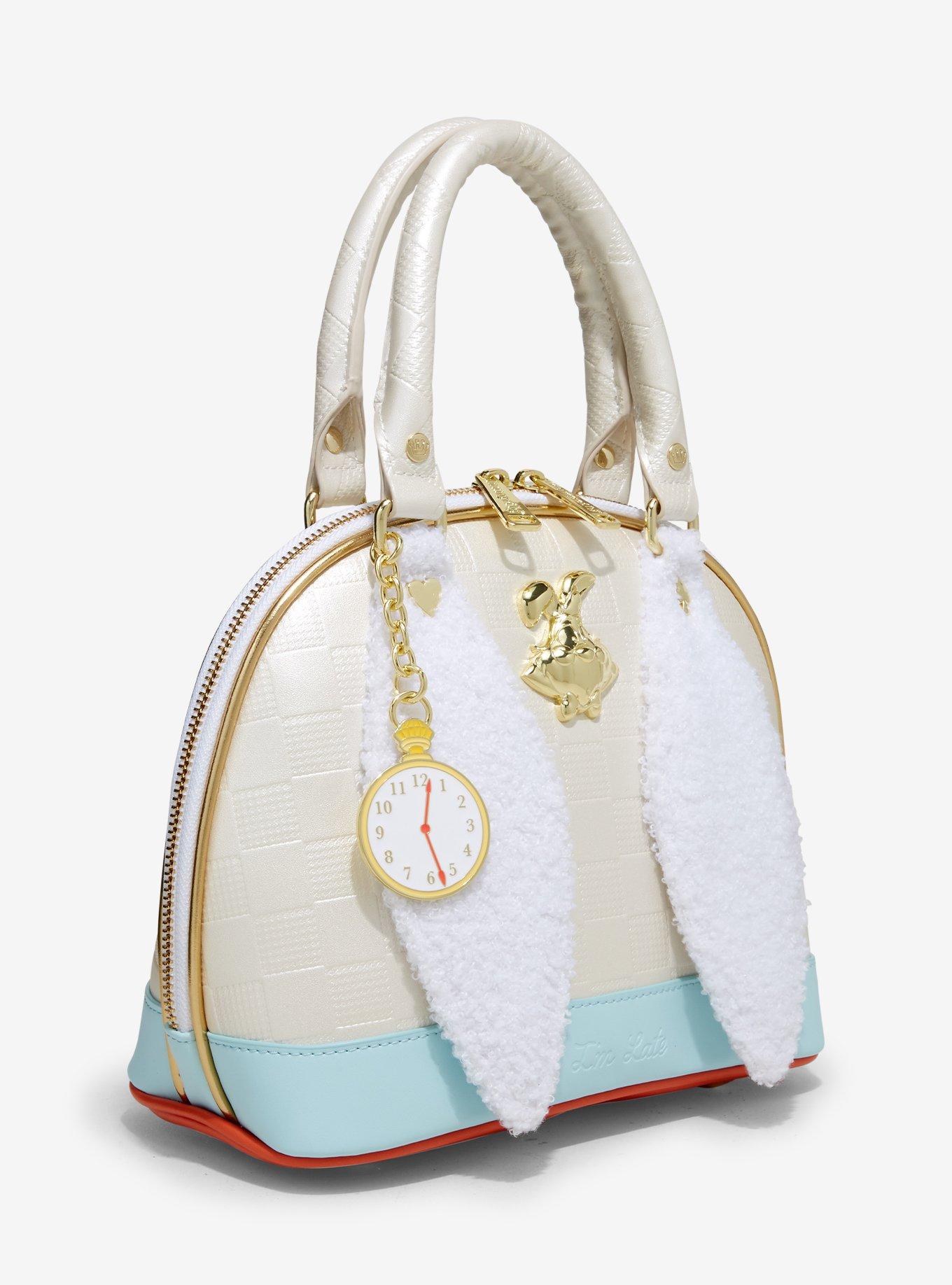 Loungefly Disney Alice In Wonderland White Rabbit Fuzzy Ears Satchel Bag, , hi-res