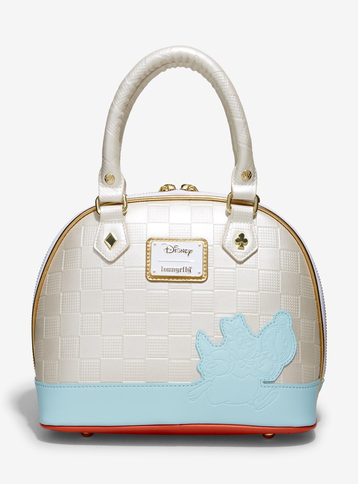 Loungefly Disney Alice In Wonderland White Rabbit Fuzzy Ears Satchel Bag, , alternate
