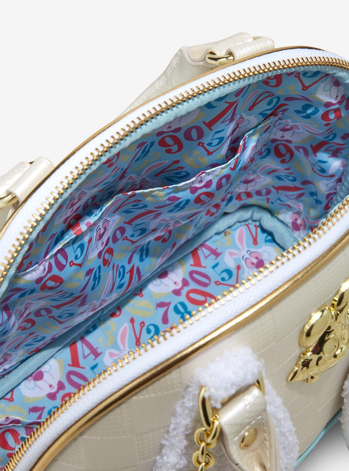 Loungefly Disney Alice In Wonderland White Rabbit Fuzzy Ears Satchel Bag, , alternate