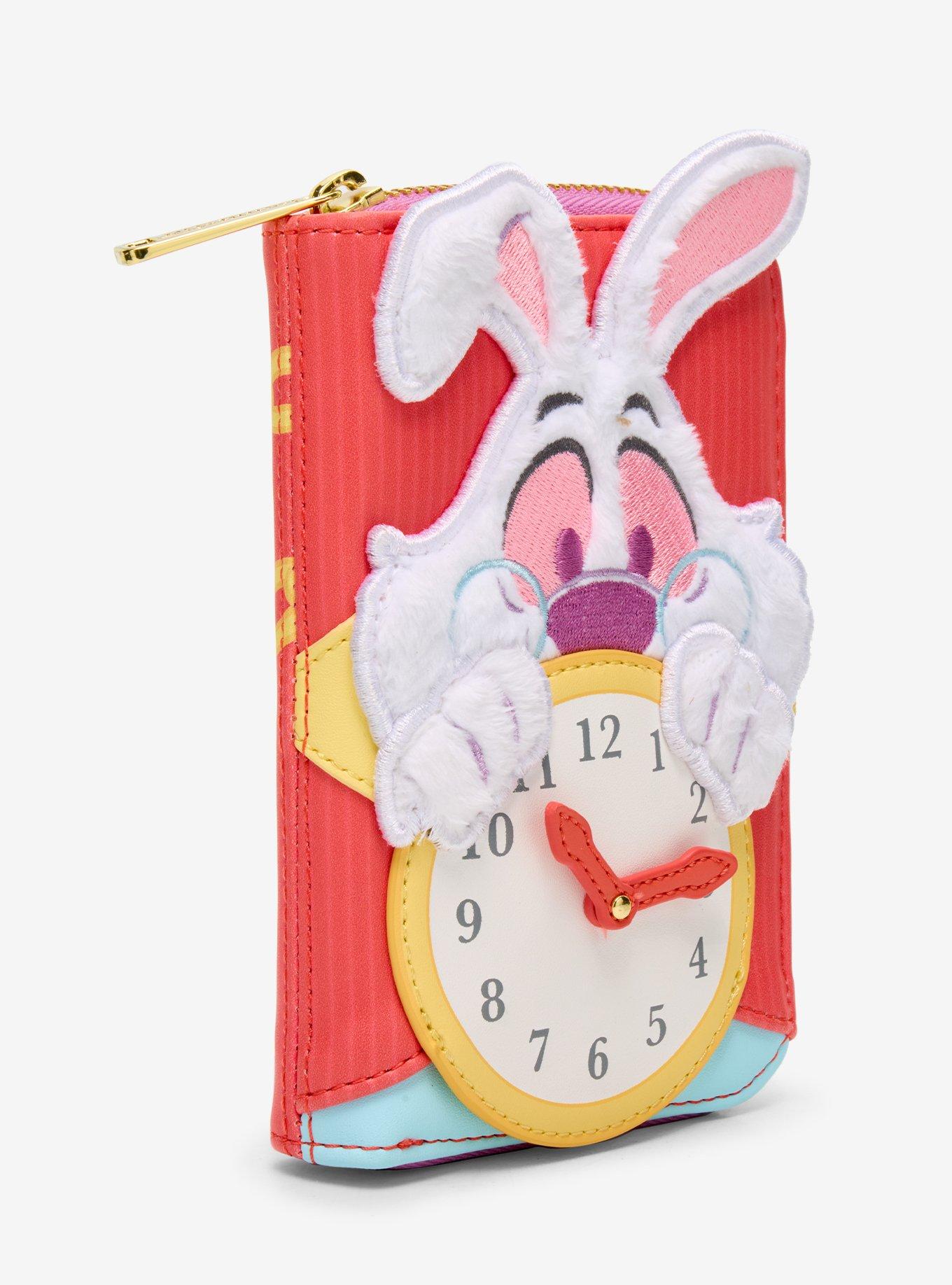 Loungefly Disney Alice In Wonderland White Rabbit Fuzzy Mini Zipper Wallet, , hi-res