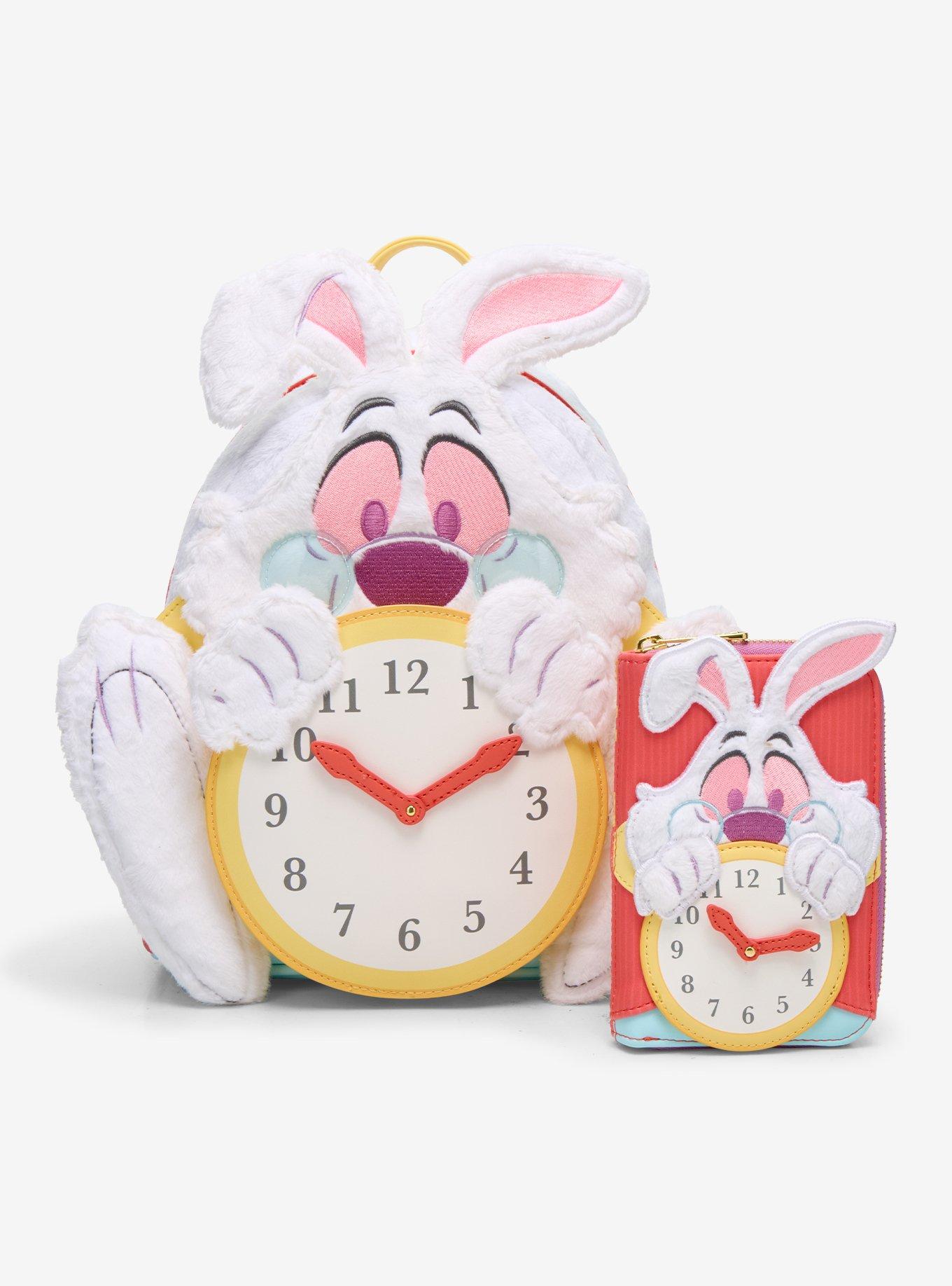 Loungefly Disney Alice In Wonderland White Rabbit Fuzzy Mini Zipper Wallet, , alternate