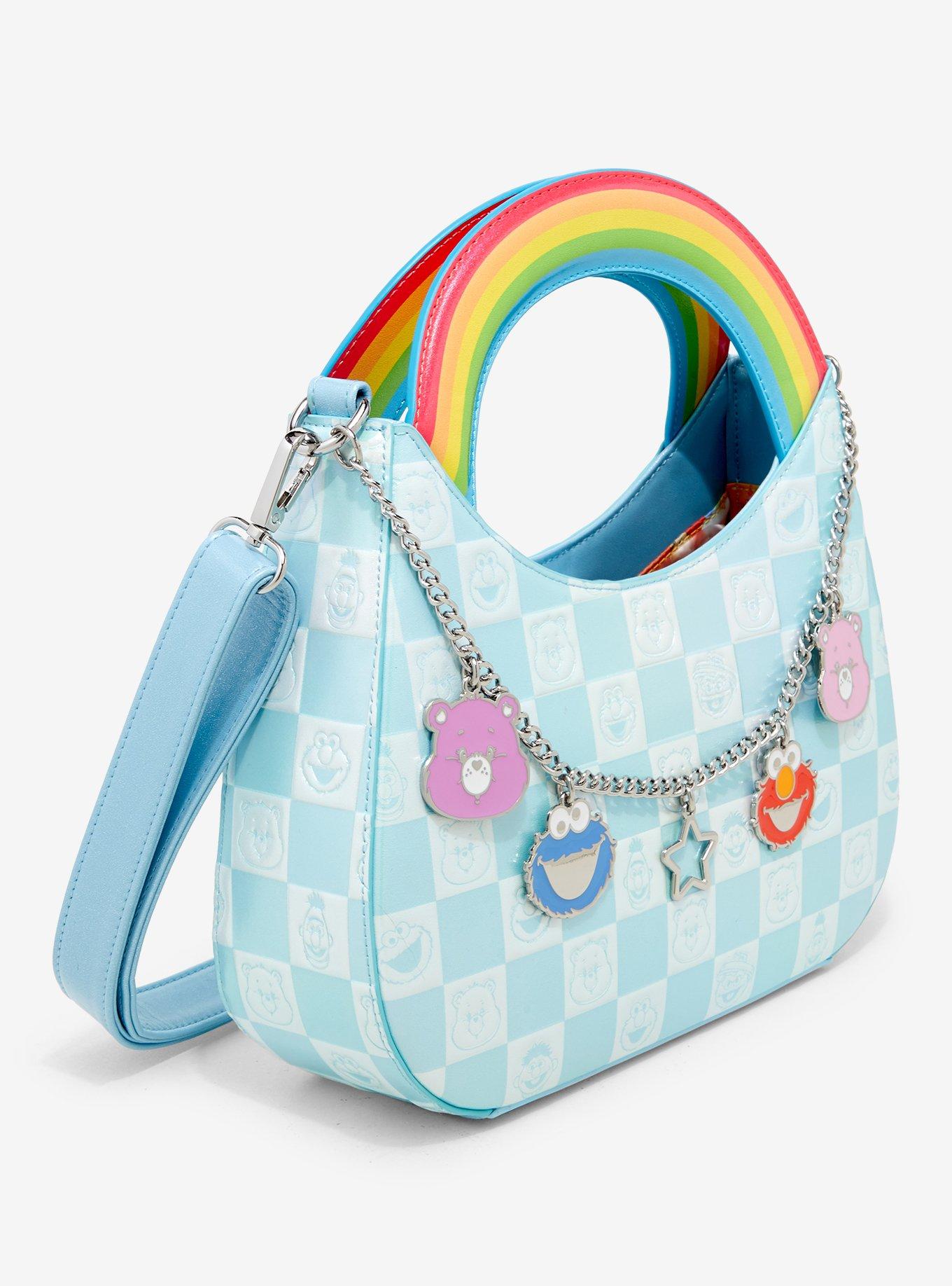 Loungefly Care Bears X Sesame Street Checker Rainbow Crossbody Bag, , hi-res