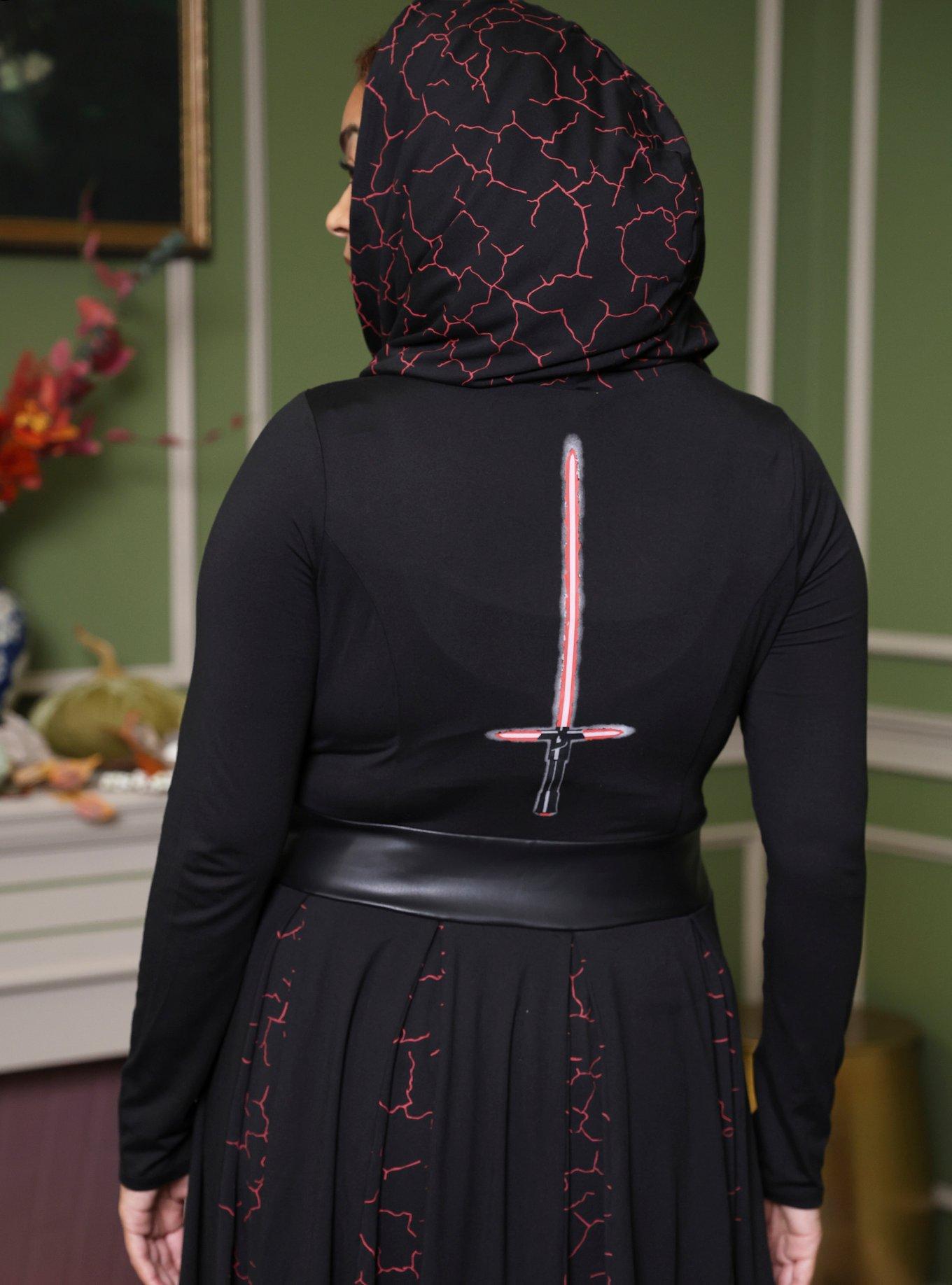 Her Universe Star Wars Kylo Ren Hooded Dress Plus Size Her Universe Exclusive, BLACK  RED, alternate